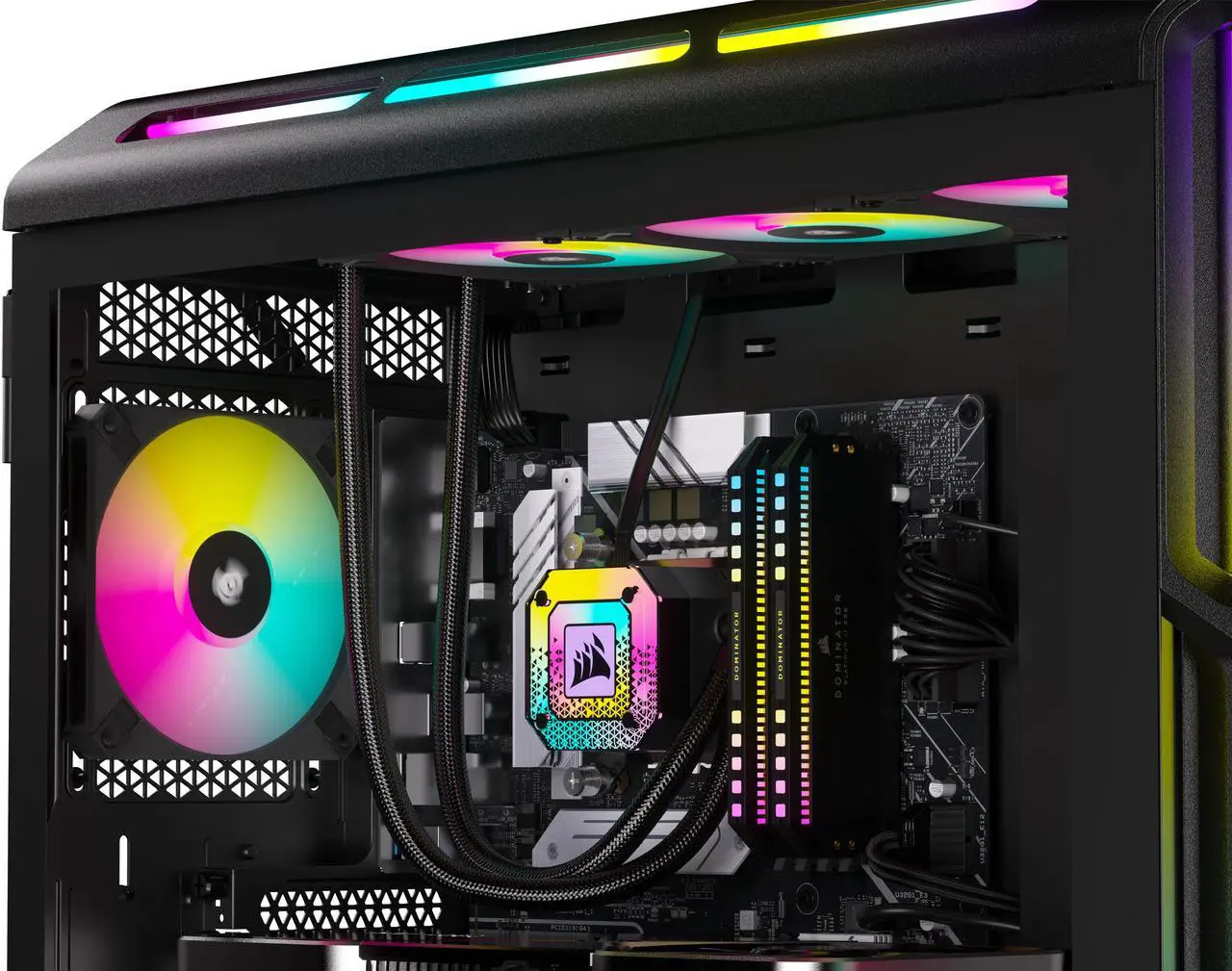 Alt view image 11 of 12 - CORSAIR AF SLIM Series, AF120 RGB SLIM, 120mmx15mm Fluid Dynamic RGB Fan, Dual Pack with Lighting Node CORE