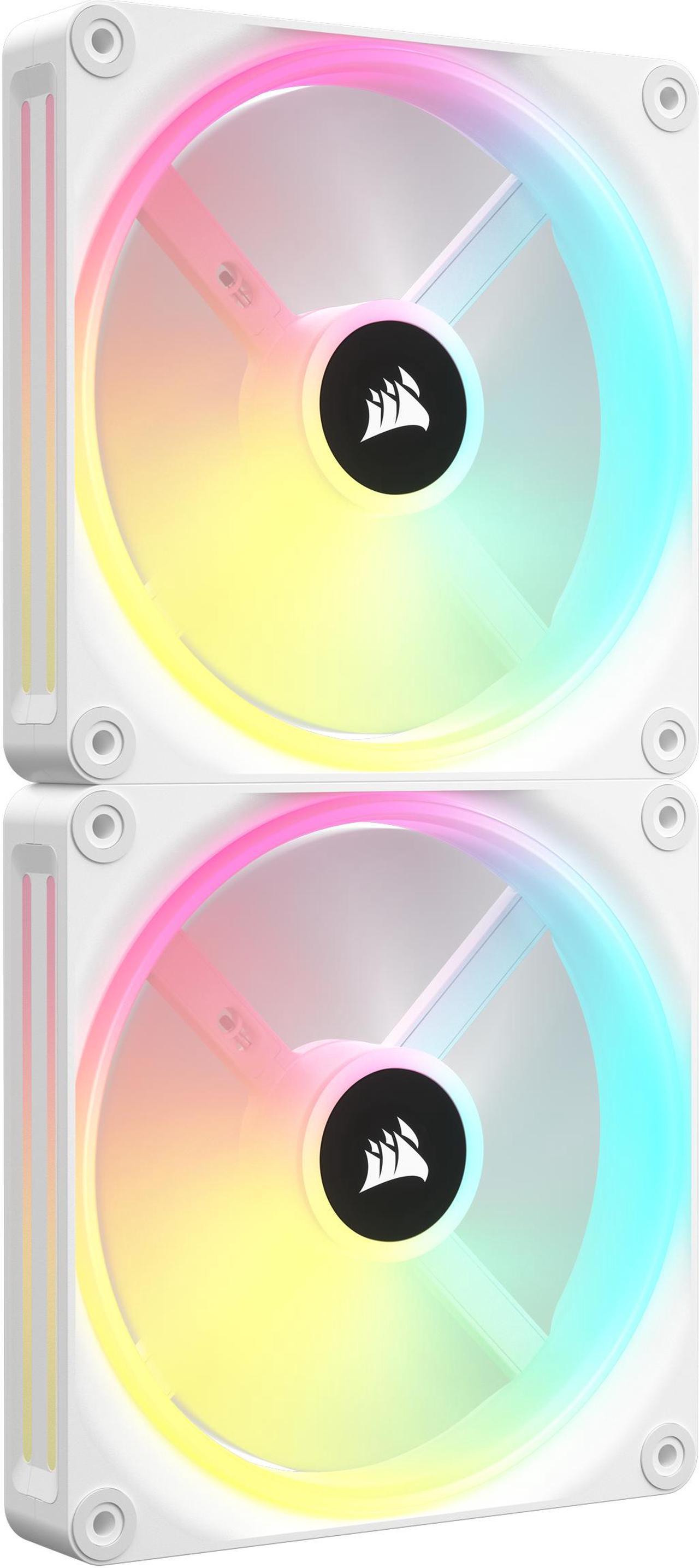 CORSAIR QX RGB Series, iCUE LINK QX140 RGB WHITE, 140mm Magnetic Dome RGB Fan, Starter  Kit