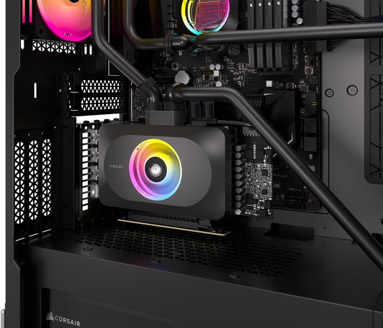 Alt view image 7 of 7 - CORSAIR iCUE LINK XG3 RGB Hybrid GPU Water Block - Hybrid Custom Cooling - Near-Universal Compatibility - 18 Addressable RGB LEDs - iCUE LINK connectivity - Fits RTX 4090, 4080, 3090 Ti, 3090, 3080 Ti, 3080
