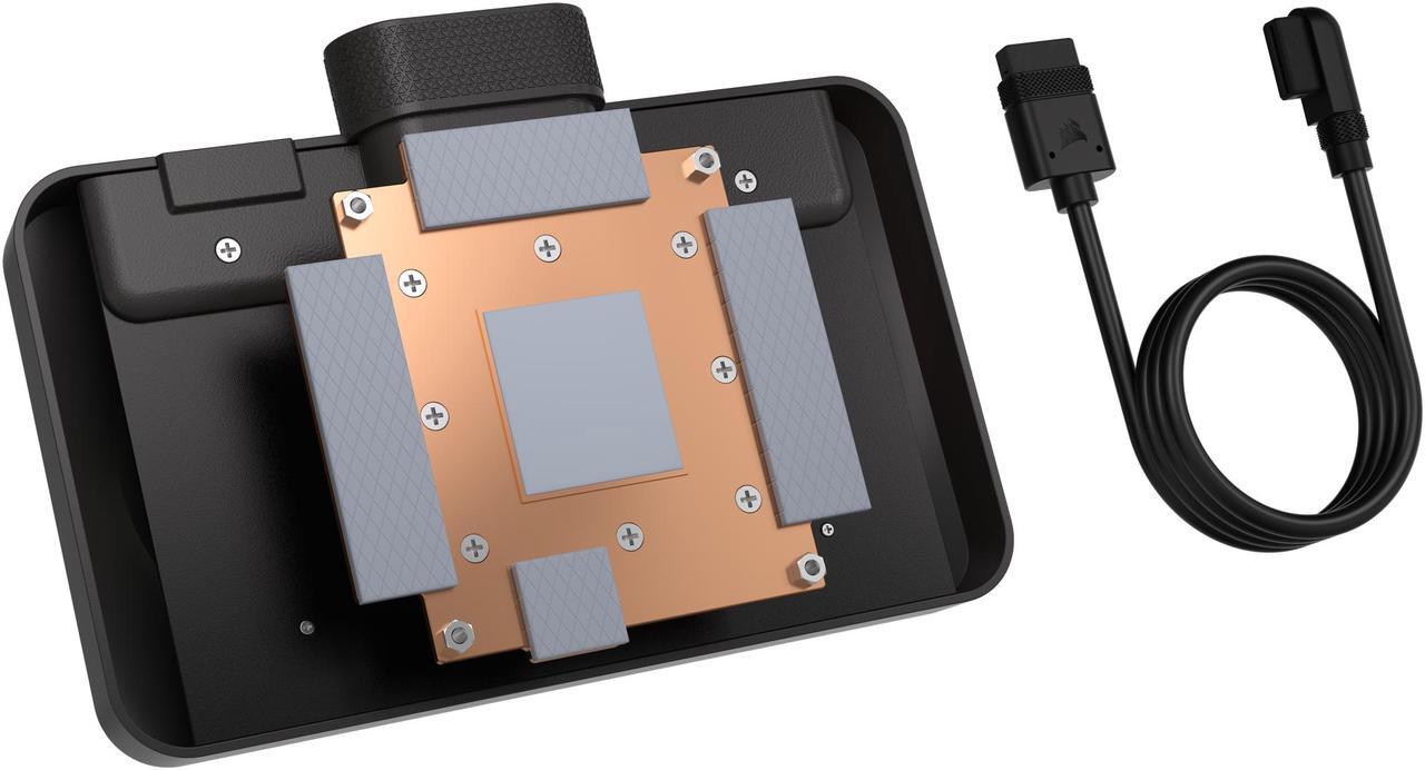 Alt view image 6 of 7 - CORSAIR iCUE LINK XG3 RGB Hybrid GPU Water Block - Hybrid Custom Cooling - Near-Universal Compatibility - 18 Addressable RGB LEDs - iCUE LINK connectivity - Fits RTX 4090, 4080, 3090 Ti, 3090, 3080 Ti, 3080