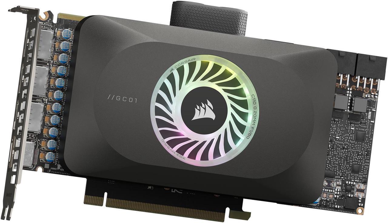 Alt view image 3 of 7 - CORSAIR iCUE LINK XG3 RGB Hybrid GPU Water Block - Hybrid Custom Cooling - Near-Universal Compatibility - 18 Addressable RGB LEDs - iCUE LINK connectivity - Fits RTX 4090, 4080, 3090 Ti, 3090, 3080 Ti, 3080