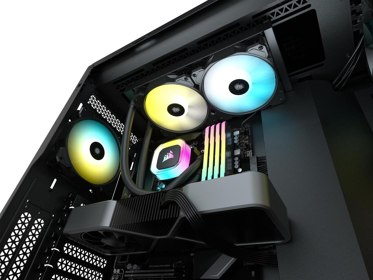 Alt view image 5 of 9 - CORSAIR CORSAIR H100 RGB (575) Liquid / Water Cooling