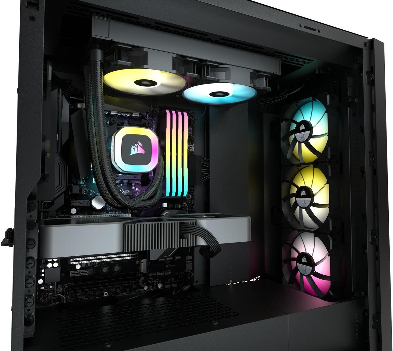 Alt view image 6 of 9 - CORSAIR CORSAIR H100 RGB (575) Liquid / Water Cooling
