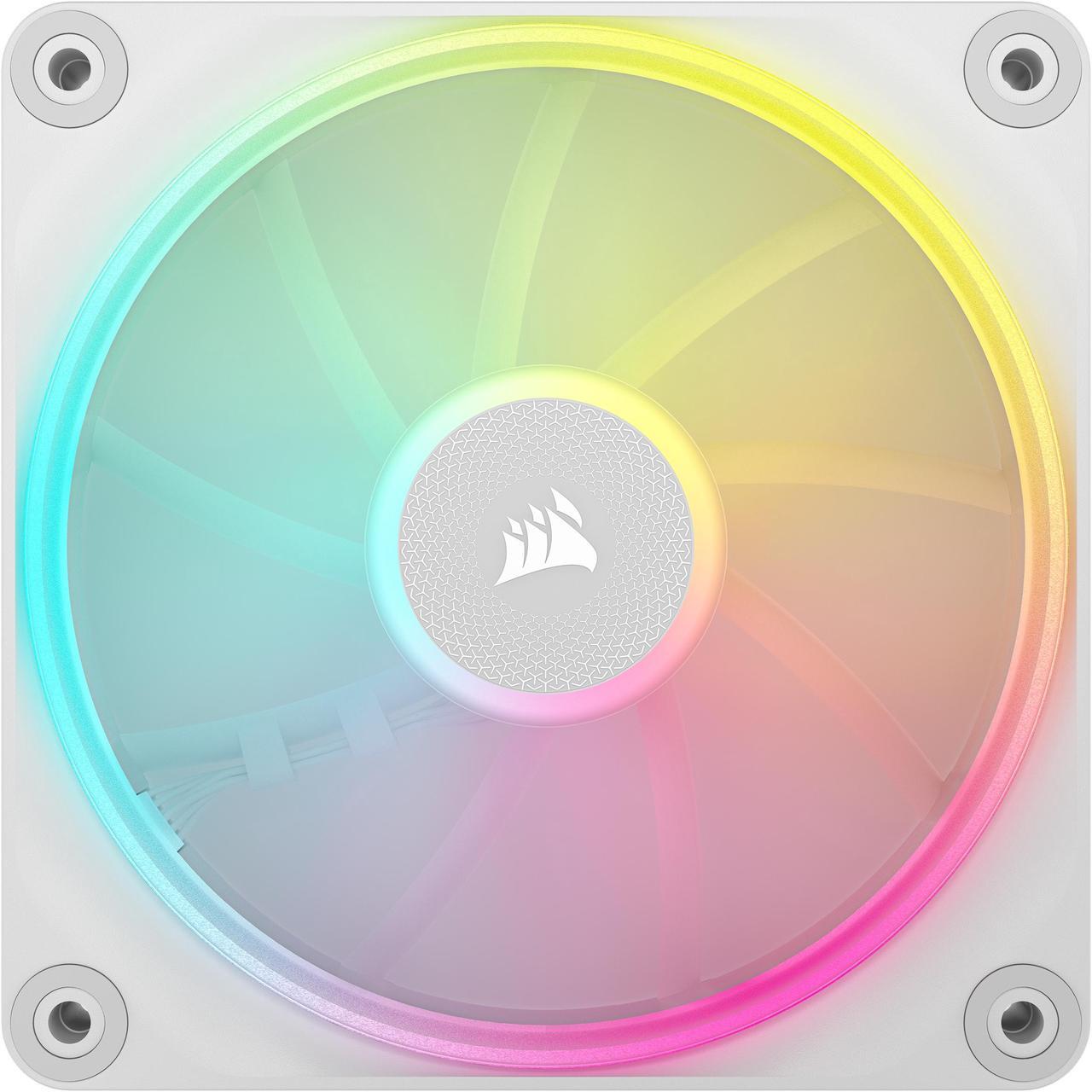 Alt view image 2 of 17 - CORSAIR LX RGB Series, iCUE LINK LX120 RGB White, 120mm Fan, Triple Pack