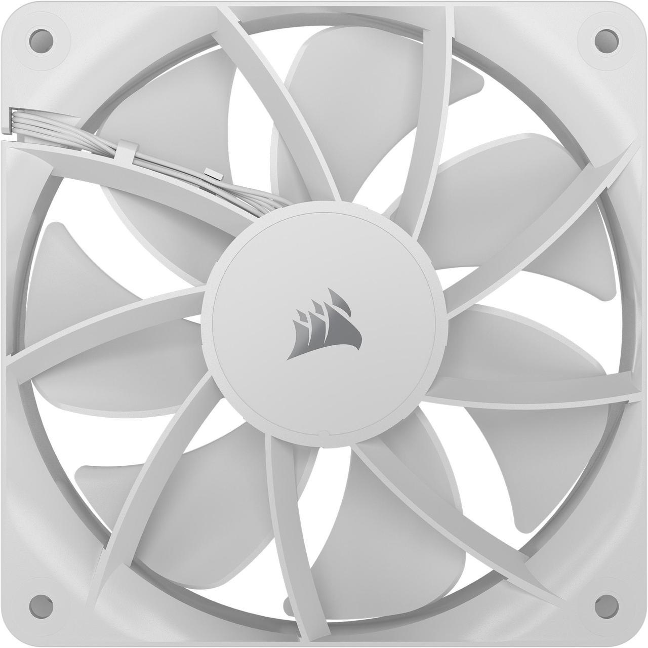 Main image of CORSAIR RS120 PWM 120mm Fan - White - Simplified Control - Daisy-Chain 4-Pin PWM Connection - Concentrated AirGuide Cooling - Magnetic Dome Bearing
