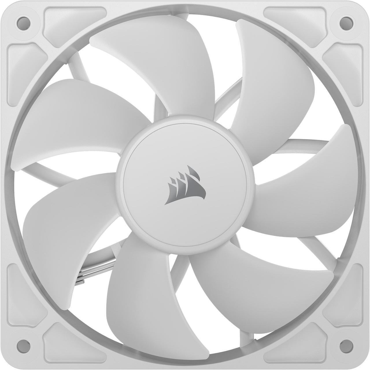 Alt view image 4 of 8 - CORSAIR RS120 PWM 120mm Fan - White - Simplified Control - Daisy-Chain 4-Pin PWM Connection - Concentrated AirGuide Cooling - Magnetic Dome Bearing