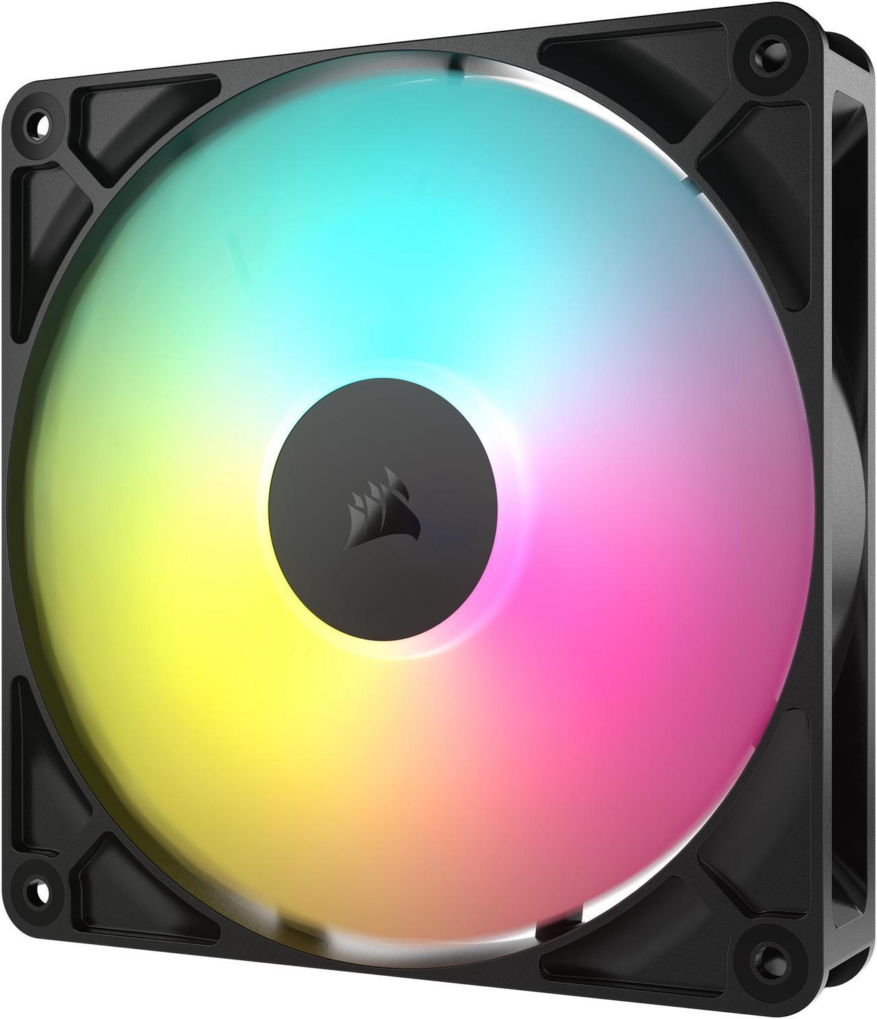 Alt view image 5 of 10 - CORSAIR RS140 ARGB PWM 140mm Fan - Simplified Control - Daisy-Chain 4-Pin PWM and +5V ARGB Connections - Concentrated AirGuide Cooling - Magnetic Dome Bearing