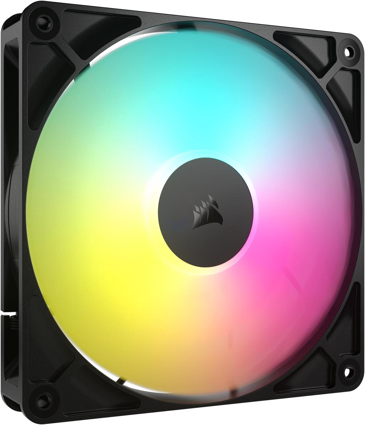 Alt view image 6 of 10 - CORSAIR RS140 ARGB PWM 140mm Fan - Simplified Control - Daisy-Chain 4-Pin PWM and +5V ARGB Connections - Concentrated AirGuide Cooling - Magnetic Dome Bearing