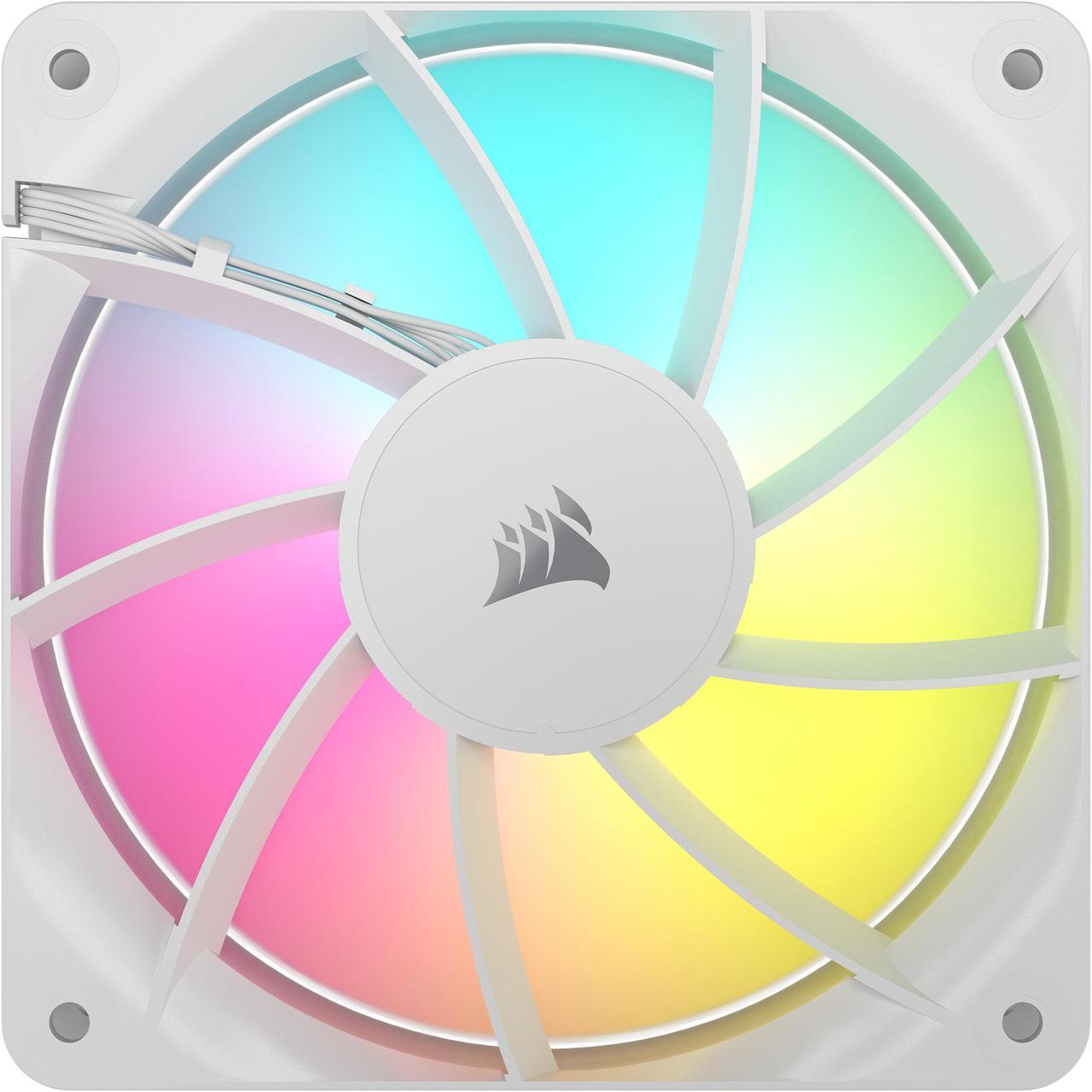 Alt view image 3 of 12 - CORSAIR RS120 ARGB PWM 120mm Fans Triple Pack - White - Simplified Control - Daisy-Chain 4-Pin PWM and +5V ARGB Connections - Concentrated AirGuide Cooling - Magnetic Dome Bearing