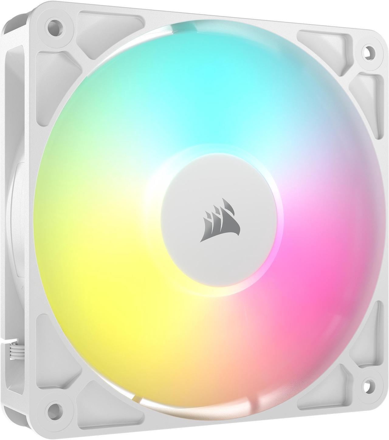 Alt view image 7 of 12 - CORSAIR RS120 ARGB PWM 120mm Fans Triple Pack - White - Simplified Control - Daisy-Chain 4-Pin PWM and +5V ARGB Connections - Concentrated AirGuide Cooling - Magnetic Dome Bearing