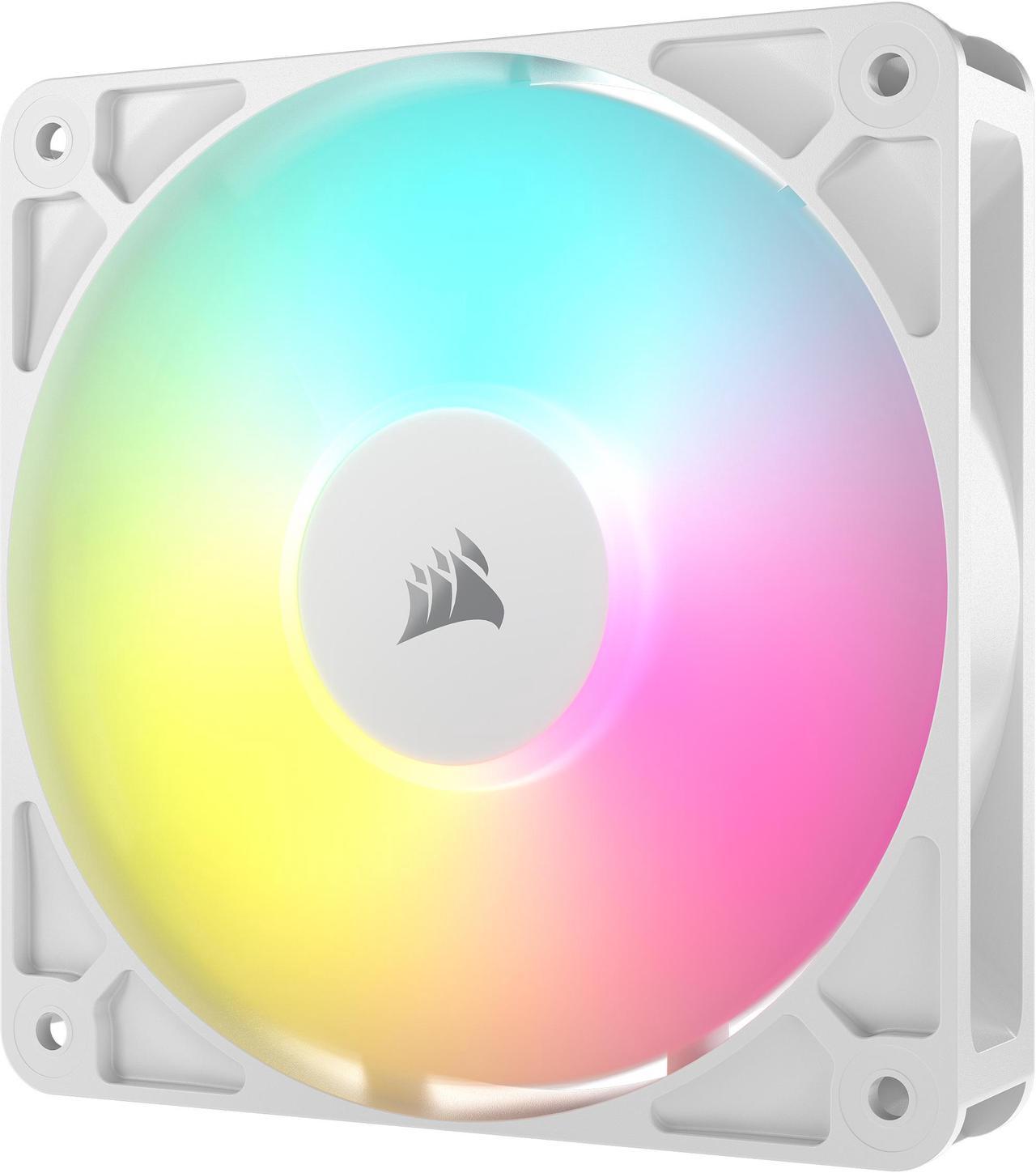 Alt view image 8 of 12 - CORSAIR RS120 ARGB PWM 120mm Fans Triple Pack - White - Simplified Control - Daisy-Chain 4-Pin PWM and +5V ARGB Connections - Concentrated AirGuide Cooling - Magnetic Dome Bearing