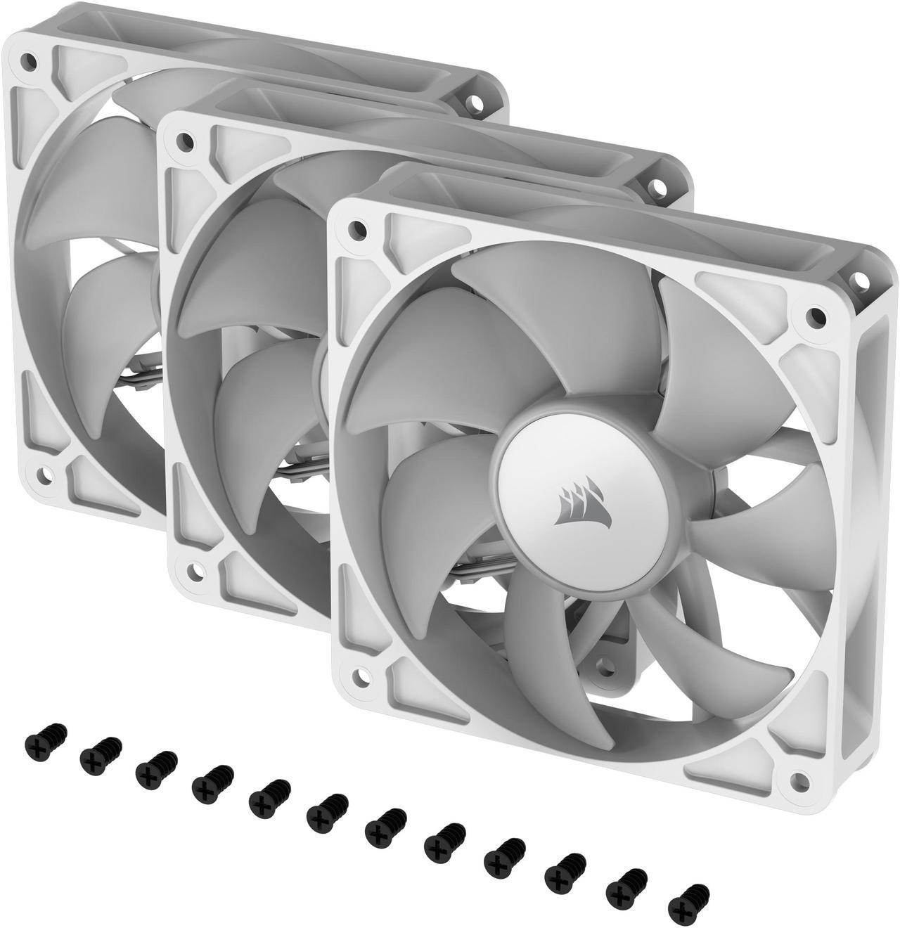 Alt view image 2 of 12 - CORSAIR RS120 ARGB PWM 120mm Fans Triple Pack - White - Simplified Control - Daisy-Chain 4-Pin PWM and +5V ARGB Connections - Concentrated AirGuide Cooling - Magnetic Dome Bearing
