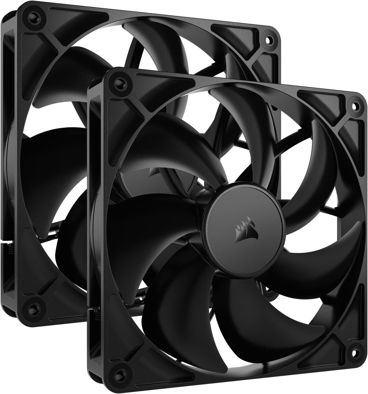 CORSAIR RS140 PWM 140mm Fans Dual Pack - Simplified Control - Daisy-Chain 4-Pin PWM Connection - Concentrated AirGuide Cooling - Magnetic Dome Bearing