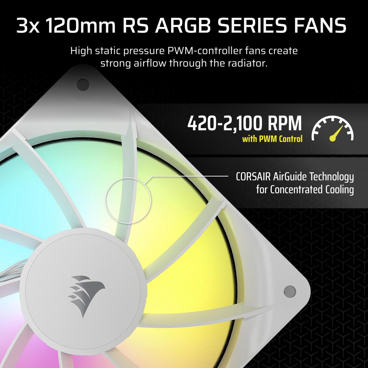 CORSAIR NAUTILUS 360 RS ARGB Liquid CPU Cooler – White – RS120 ARGB ...