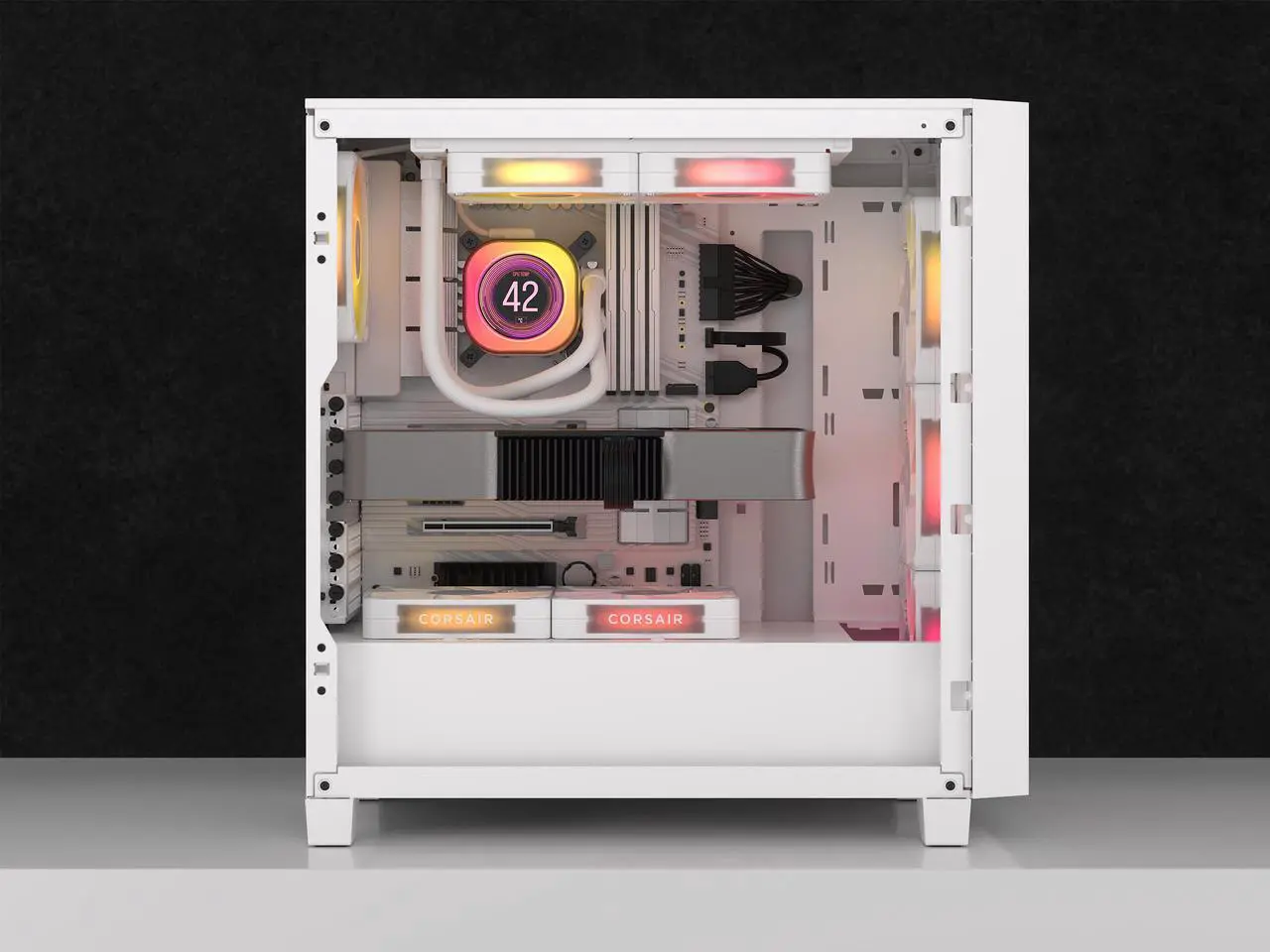 Alt view image 13 of 16 - CORSAIR iCUE LINK TITAN 240 RX LCD Liquid CPU Cooler – White – RX120 RGB Fans – Fits Intel® LGA 1851/1700, AMD® AM5/AM4 – iCUE LINK System Hub Included