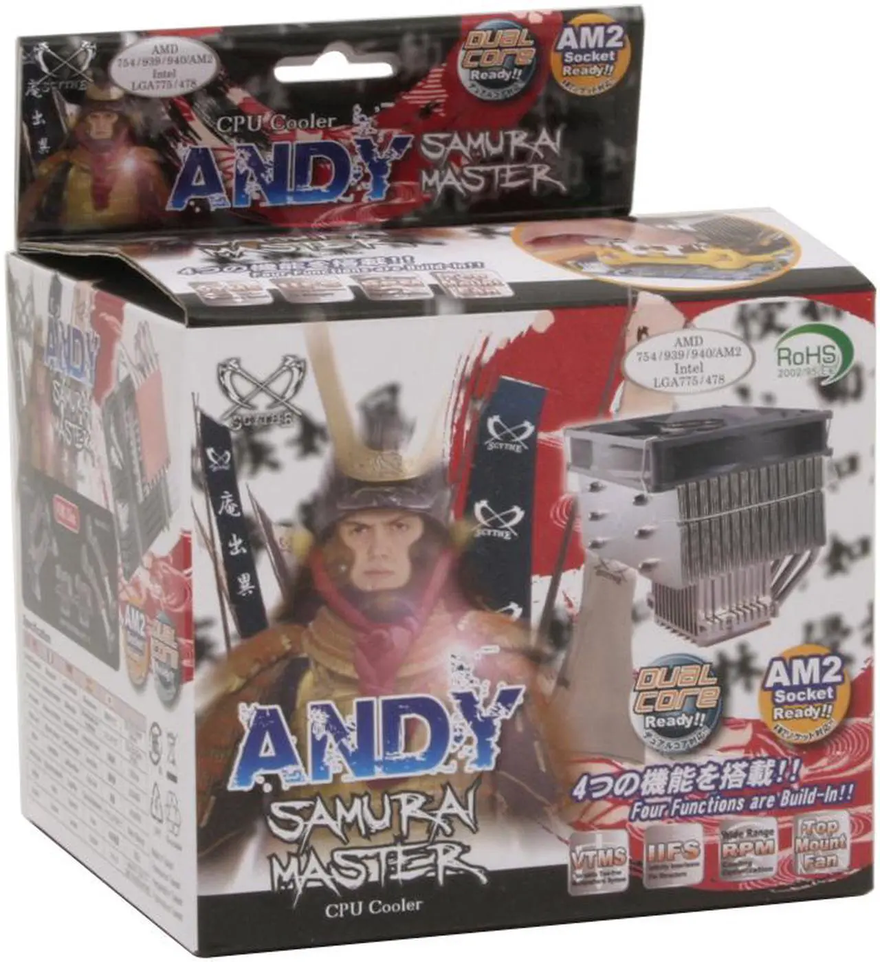 Alt view image 5 of 5 - Scythe SCASM-1000 120mm Sleeve Andy Samurai Master CPU Cooler