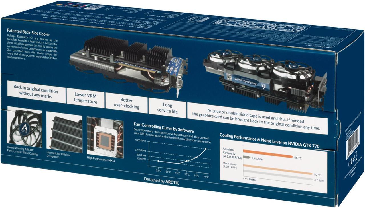 Alt view image 11 of 11 - ARCTIC Accelero Xtreme IV Enthusiast VGA Cooler-nVidia/AMD, Triple 92mm PWM Fans, Patented Back-Side Heatsink, SLI/CrossFire