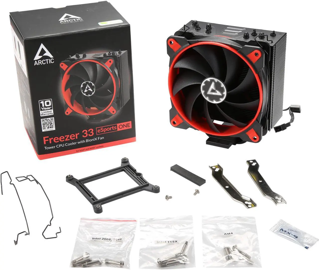 Alt view image 7 of 6 - Arctic Freezer 33 eSports ONE - Tower CPU-Cooler with Bionix FAN. Compatible with Intel and AMD. - Red