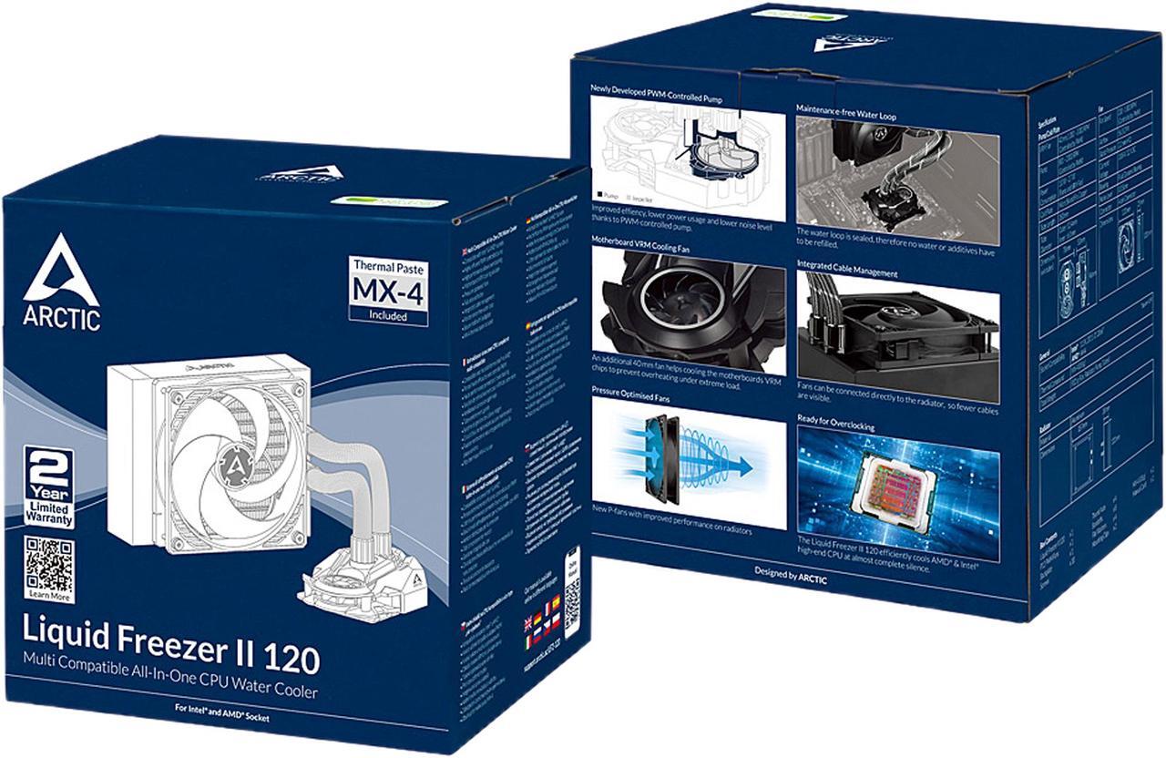 Alt view image 6 of 6 - ARCTIC COOLING Liquid Freezer II - 120 ACFRE00067A Multi Compatible All-In-One CPU Water Cooler LGA 1700 Compatible
