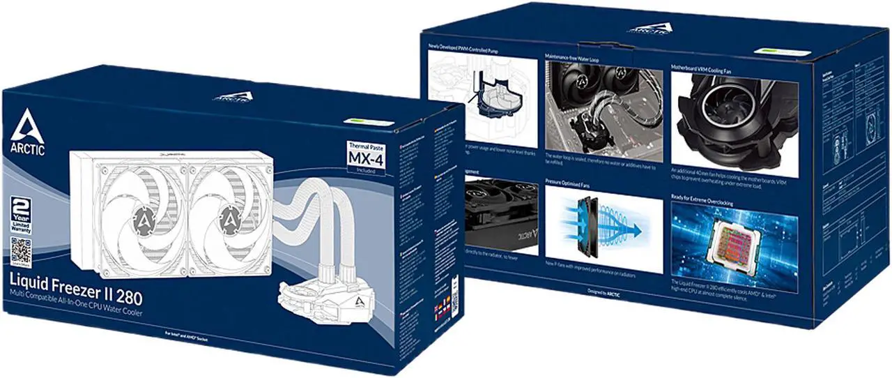 Alt view image 6 of 6 - ARCTIC COOLING Liquid Freezer II - 280 ACFRE00066A Multi Compatible All-In-One CPU Water Cooler LGA 1700 Compatible