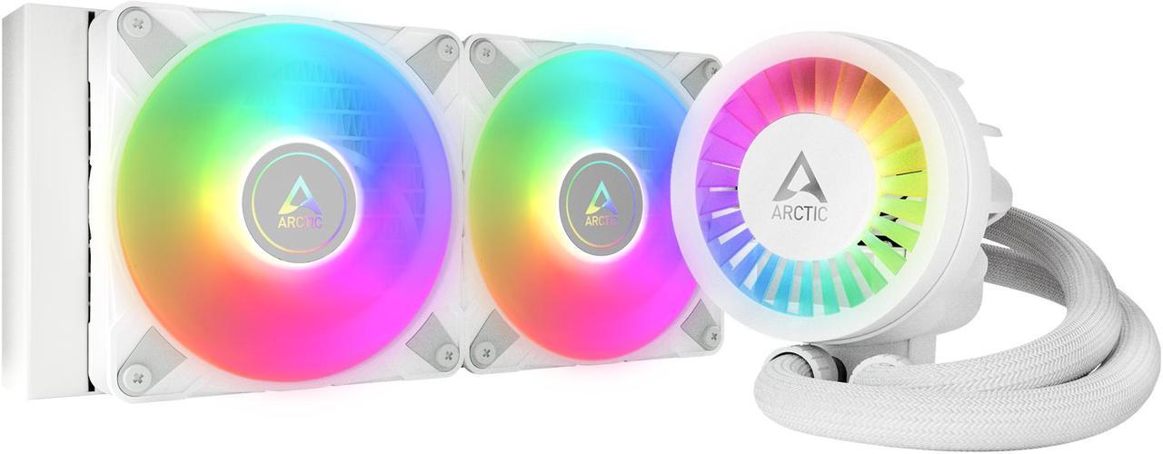 ARCTIC COOLING Liquid Freezer III - 240 A-RGB (White): All-in-One CPU Water Cooler with 240mm radiator and 2x P12 PWM PST A-RGB fan, compatible Intel LGA1700, 1851 and AMD AM4, AM5 - White color