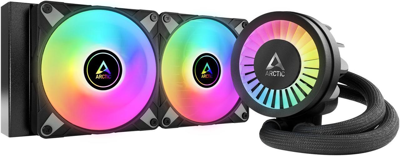 ARCTIC COOLING Liquid Freezer III - 280 A-RGB (Black): All-in-One CPU Water Cooler with 280mm radiator and 2x P14 PWM PST A-RGB fan, compatible Intel LGA1700, 1851 and AMD AM4, AM5 - Black color