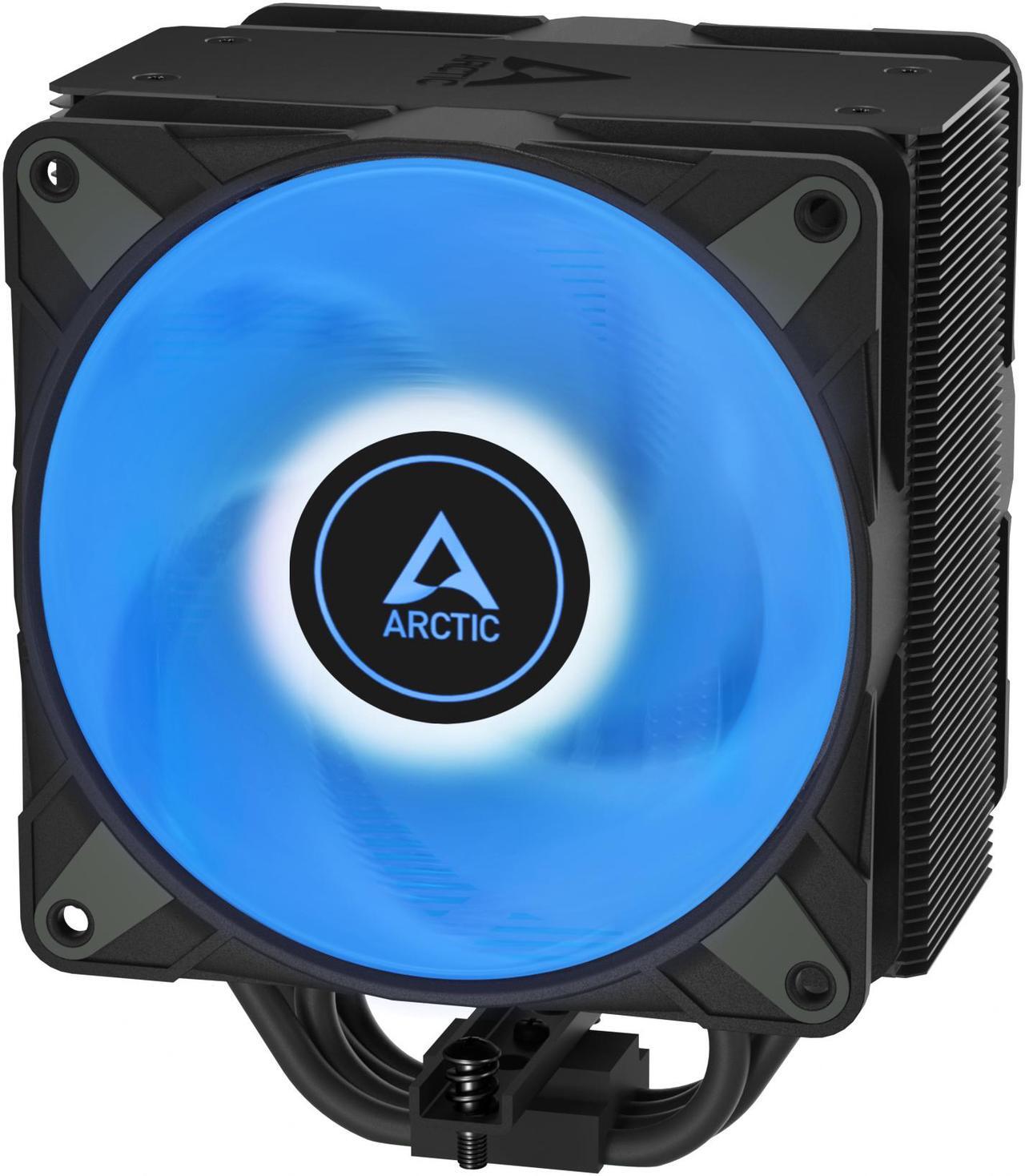 Alt view image 3 of 10 - Freezer 36 A-RGB (Black) – Black CPU Cooler for Intel Socket LGA1700 and AMD Socket AM4, AM5, Direct touch technology, duo 12cm Pressure Optimized Fan with A-RGB lighting in push pull configuration