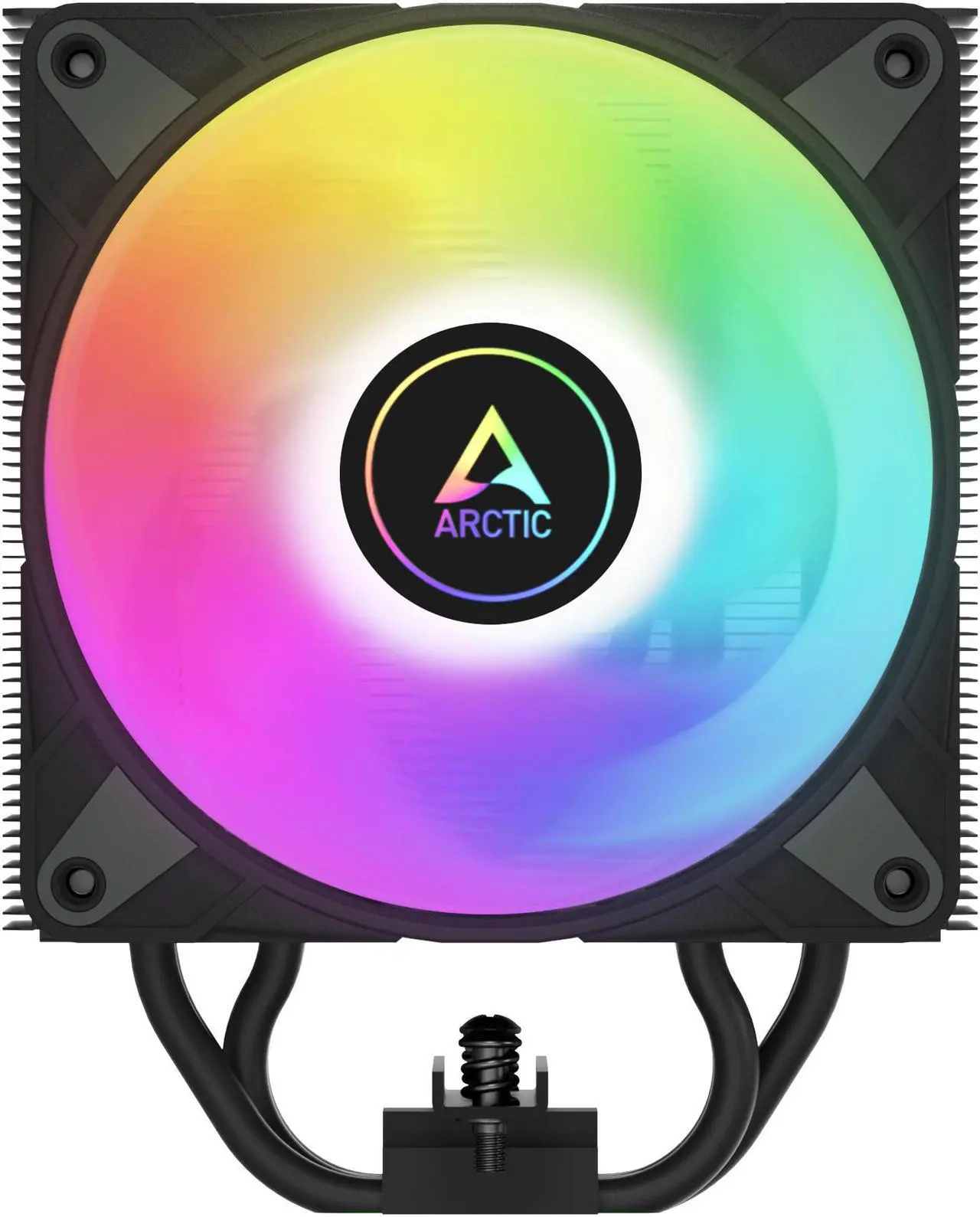 Alt view image 5 of 10 - Freezer 36 A-RGB (Black) – Black CPU Cooler for Intel Socket LGA1700 and AMD Socket AM4, AM5, Direct touch technology, duo 12cm Pressure Optimized Fan with A-RGB lighting in push pull configuration