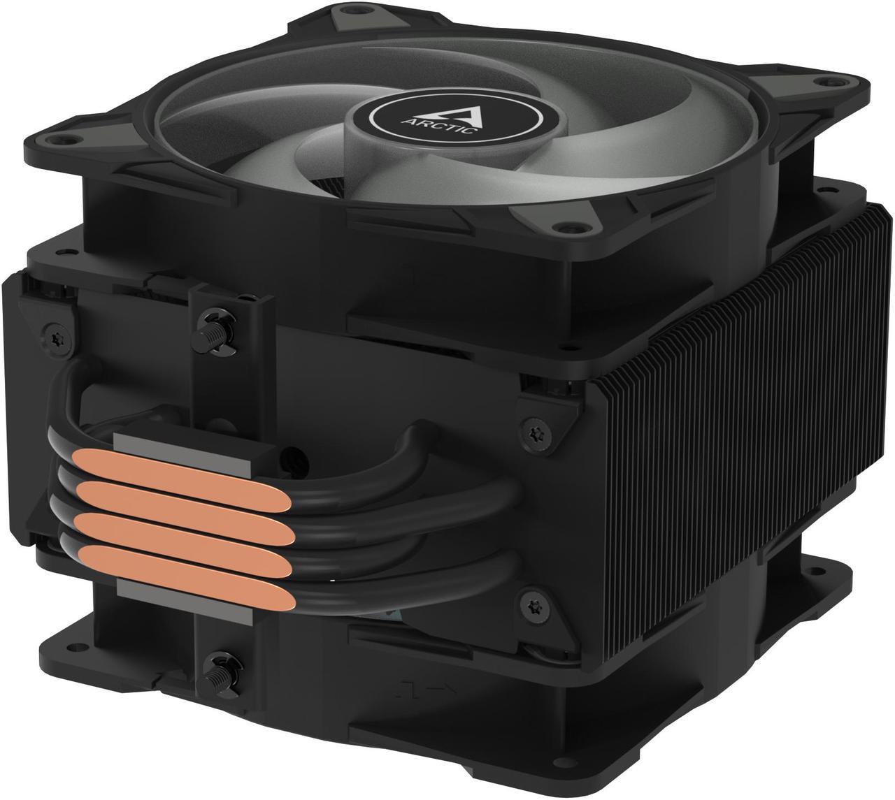 Alt view image 9 of 10 - Freezer 36 A-RGB (Black) – Black CPU Cooler for Intel Socket LGA1700 and AMD Socket AM4, AM5, Direct touch technology, duo 12cm Pressure Optimized Fan with A-RGB lighting in push pull configuration