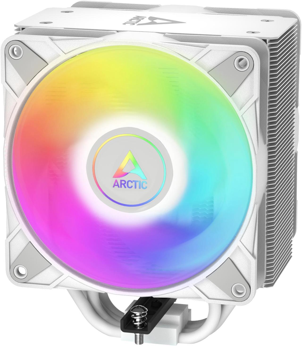 Freezer 36 A-RGB (White) – White CPU Cooler for Intel Socket LGA1700 and AMD Socket AM4, AM5, Direct touch technology, duo 12cm Pressure Optimized Fan with A-RGB lighting in push pull configuration