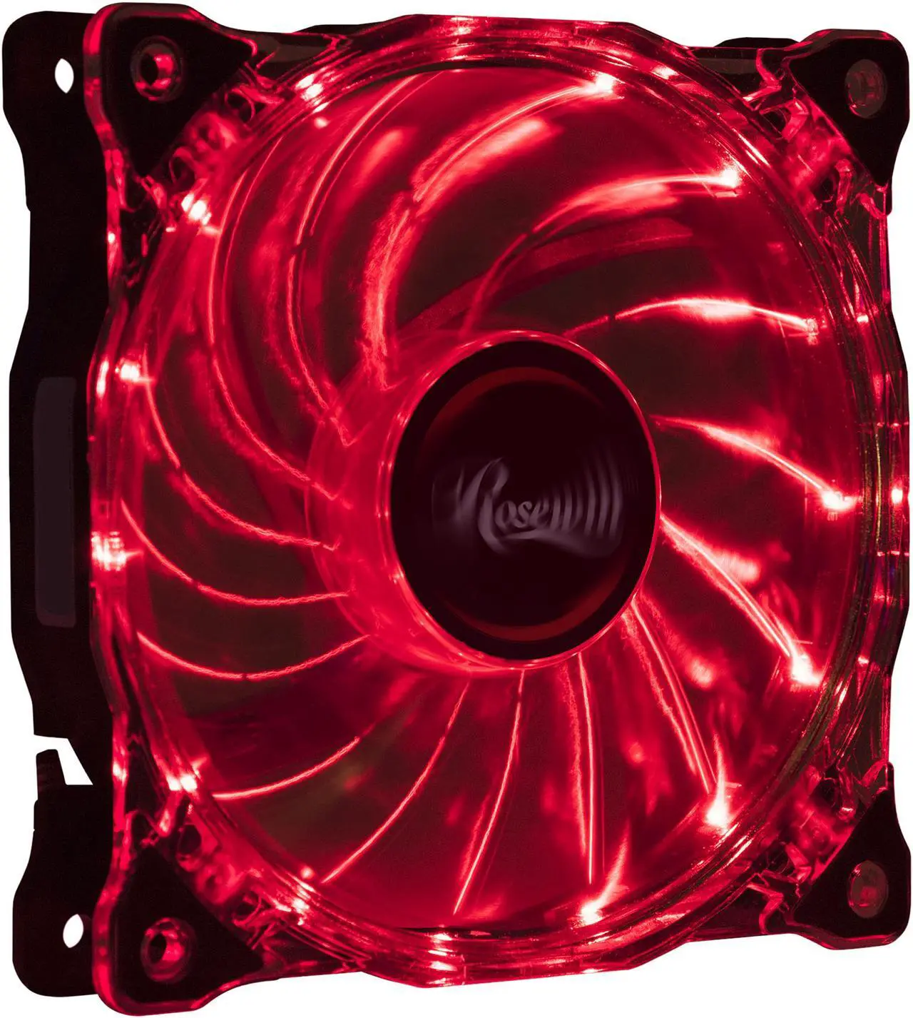Main image of Rosewill RFA-80RL - 120mm CULLINAN Computer Case Cooling Fan with LP4 Adapter - Semi-Transparent Frame & Red LED Lights, Sleeve Bearing, Silent