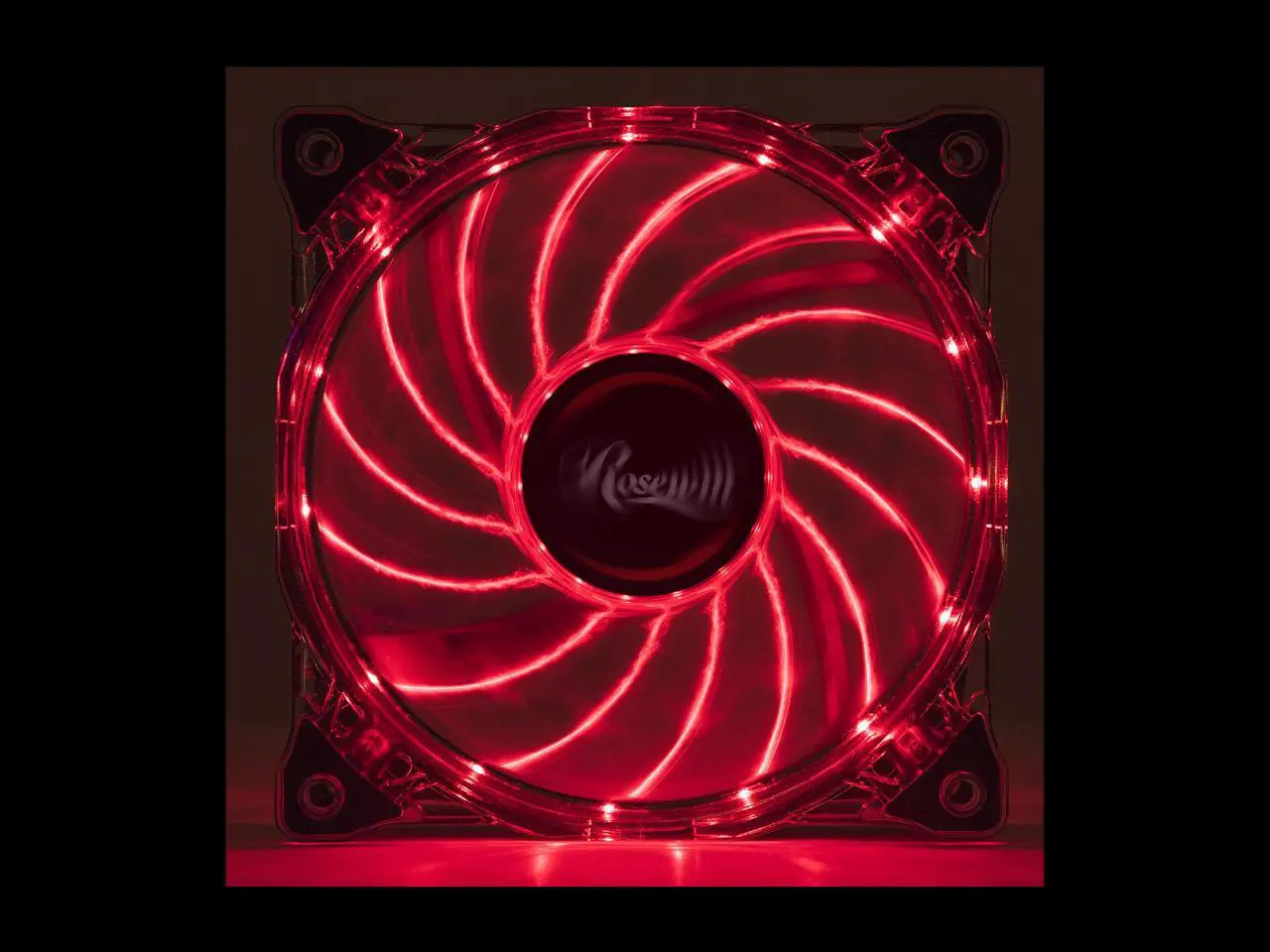 Alt view image 2 of 10 - Rosewill RFA-80RL - 120mm CULLINAN Computer Case Cooling Fan with LP4 Adapter - Semi-Transparent Frame & Red LED Lights, Sleeve Bearing, Silent