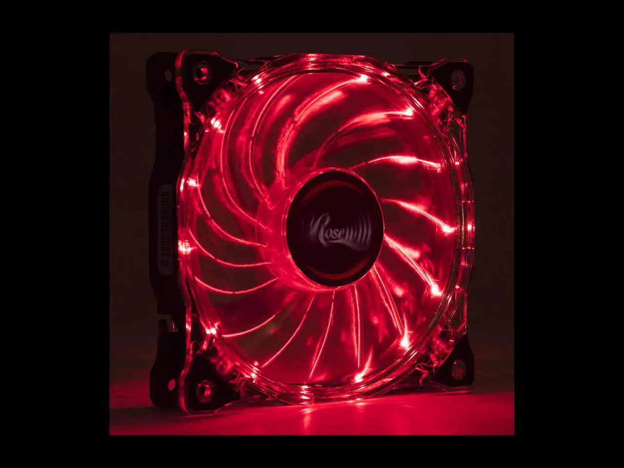 Alt view image 3 of 10 - Rosewill RFA-80RL - 120mm CULLINAN Computer Case Cooling Fan with LP4 Adapter - Semi-Transparent Frame & Red LED Lights, Sleeve Bearing, Silent