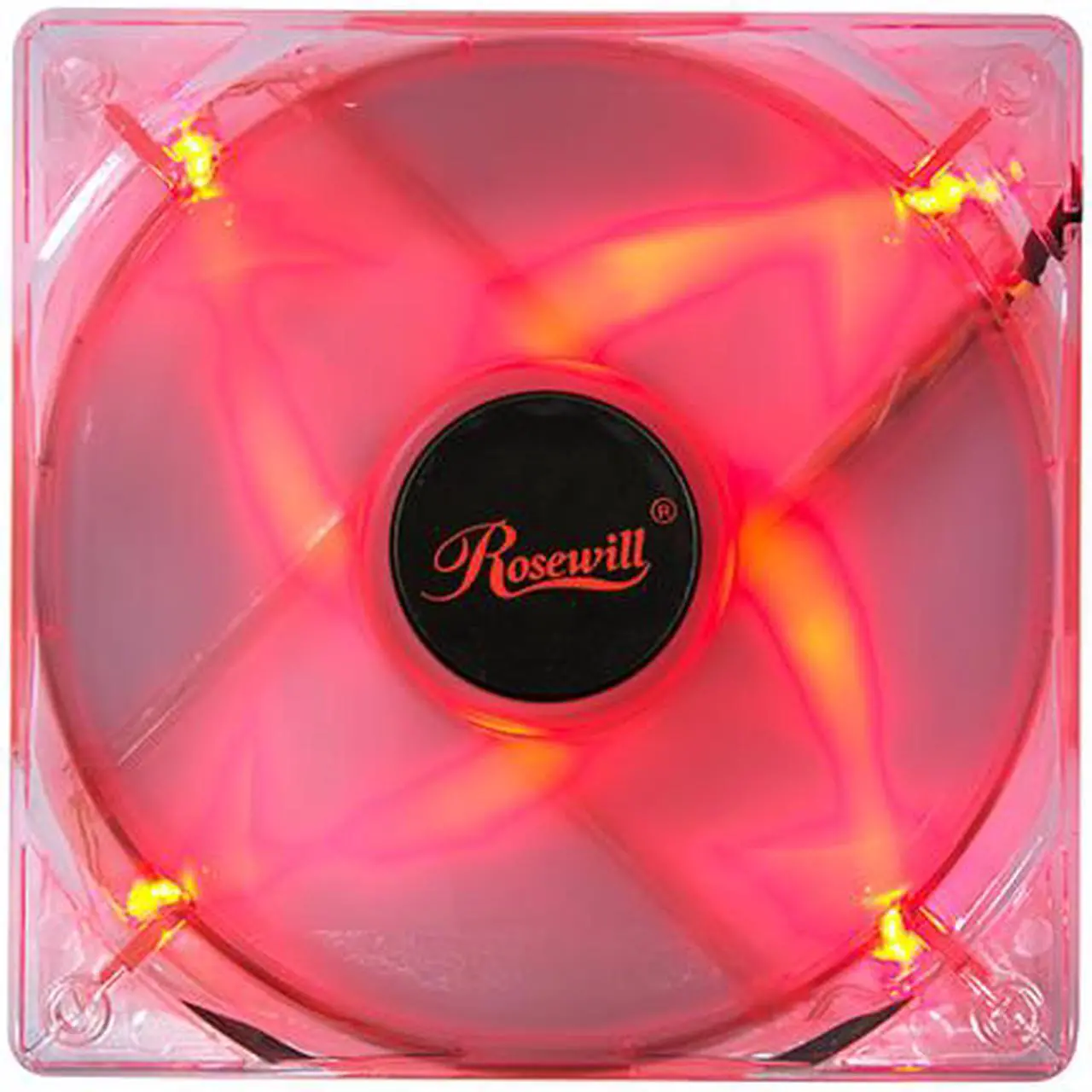 Main image of Rosewill Computer Case Fan, 120mm, LP4 Adapter, 3 /4 Pin Connector, Red Frame, 4 Red LED Lights, Sleeve Bearing, Silent - RFA-120-RL