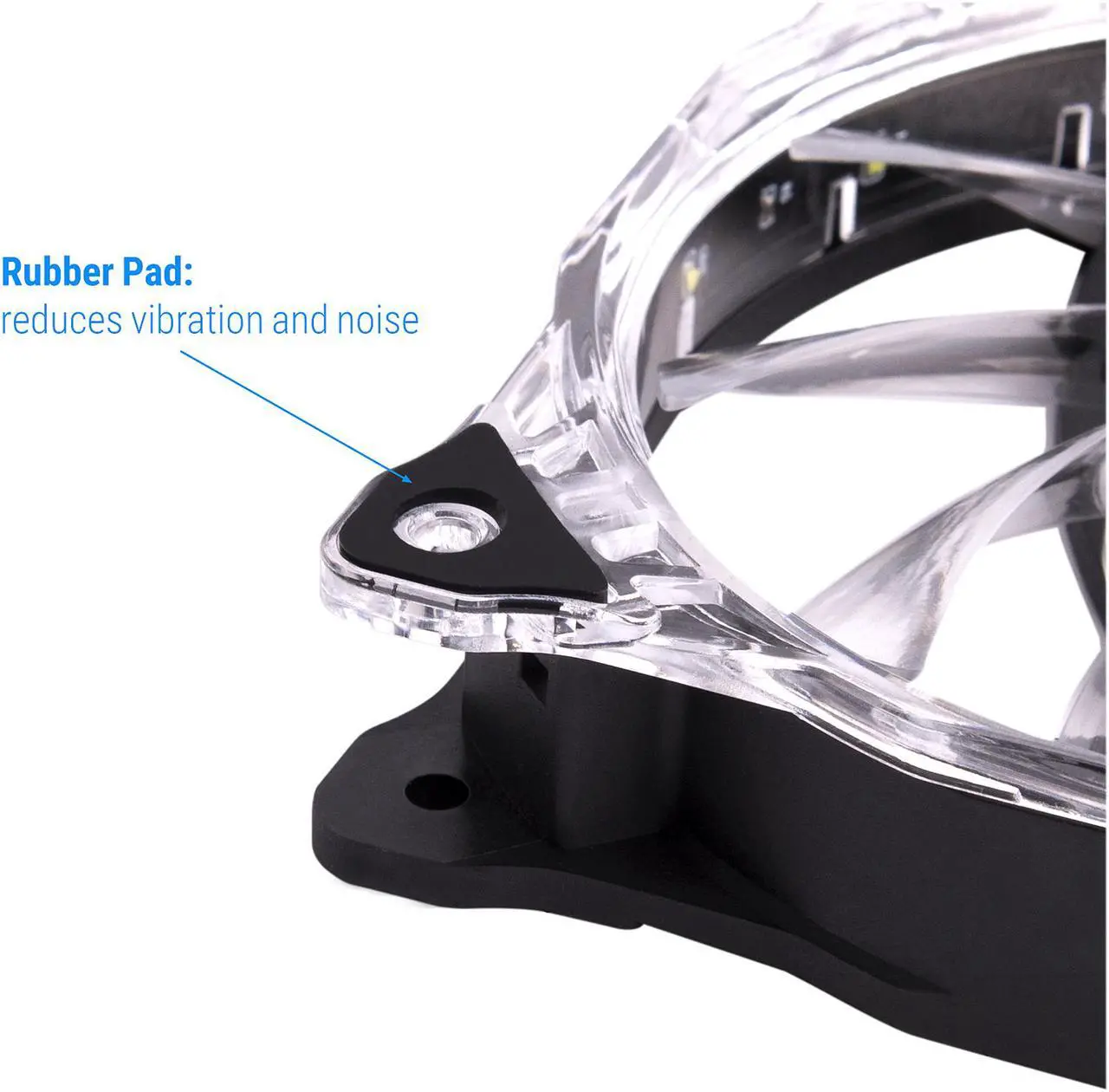 Alt view image 6 of 10 - Rosewill RFA-120-WL - 120mm CULLINAN Computer Case Cooling Fan with LP4 Adapter - Semi-Transparent Frame & Blue LED Lights, Sleeve Bearing, Silent