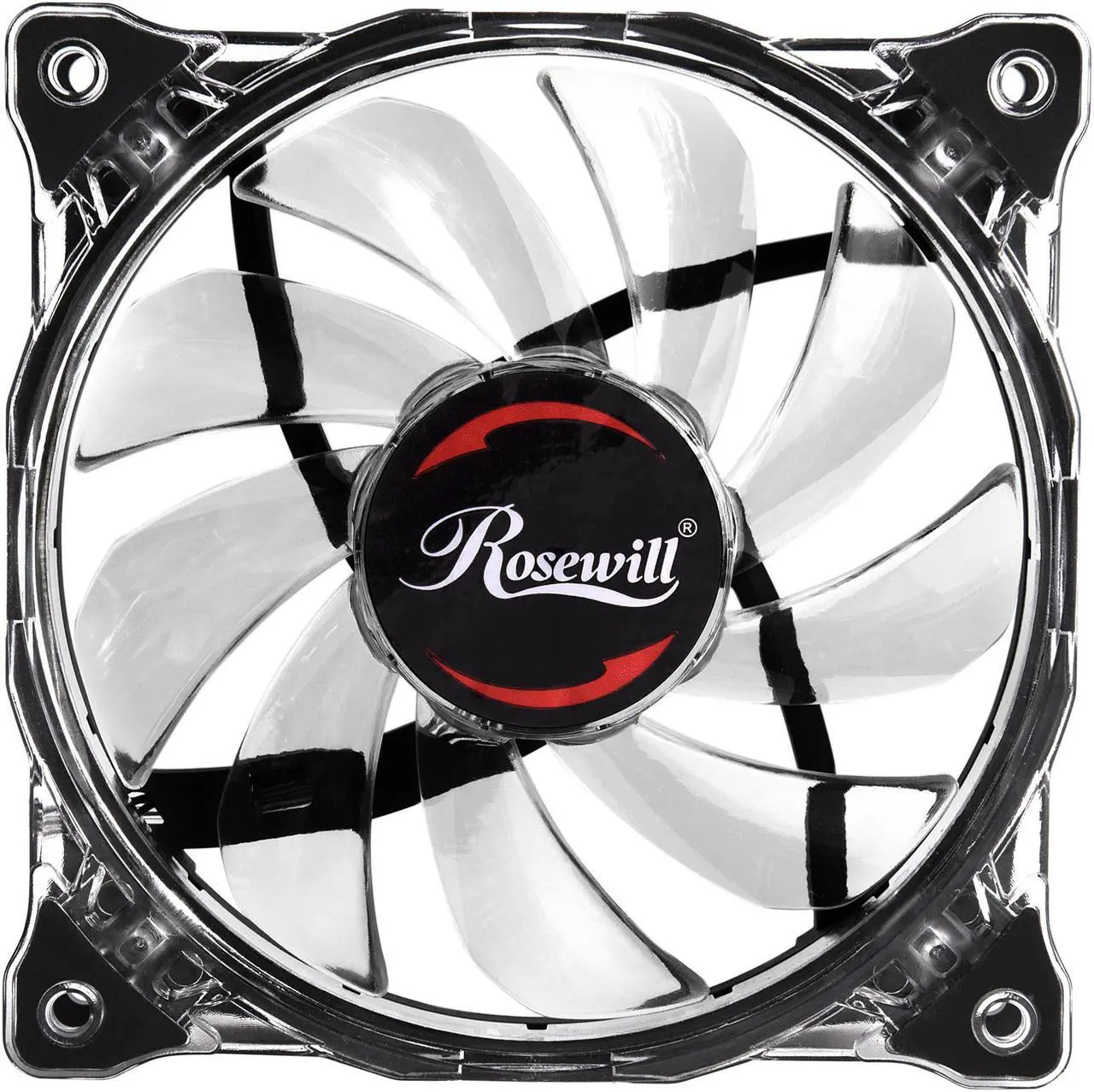 Alt view image 4 of 10 - Rosewill RFA-120-WL - 120mm CULLINAN Computer Case Cooling Fan with LP4 Adapter - Semi-Transparent Frame & Blue LED Lights, Sleeve Bearing, Silent