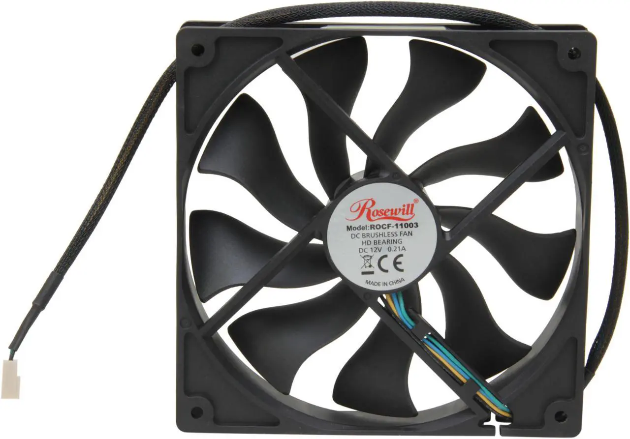 Alt view image 4 of 4 - Rosewill ROCF-11003 - 140mm Computer Case Cooling Fan - Hydro Dynamic Bearing, Silent, 2 Rotation Speeds with PWM Control