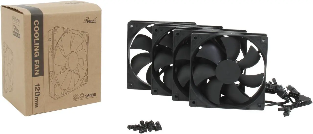 Alt view image 6 of 5 - Rosewill 120mm Case Fan 4-Pack, Long Life Sleeve Bearing Computer Case Fan ROCF-13001, Ultra Quiet Computer Cooling Fan 4 Pack 120 mm Standard Case Fan