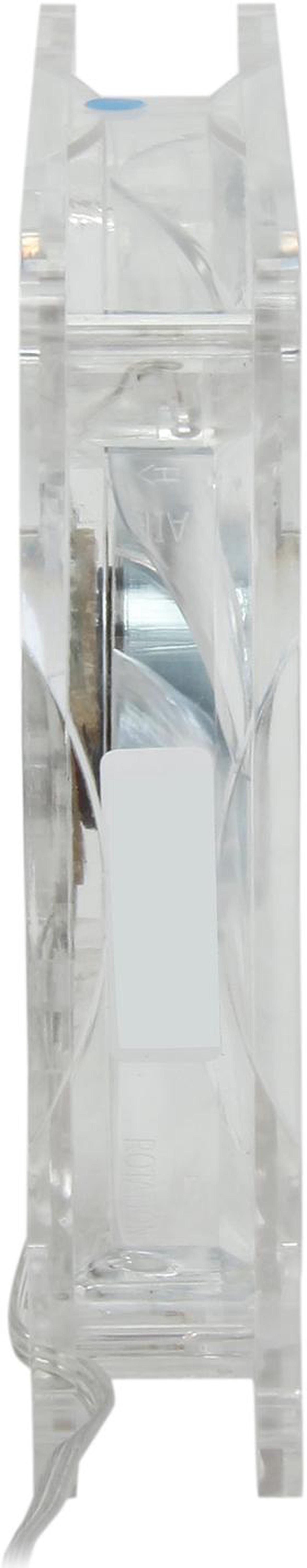 Alt view image 3 of 4 - Rosewill Computer Case Cooling Fan, 120mm, LP4 Adapter, Transparent Frame, 4 Blue LED Lights, Fluid Dynamic Bearing, Silent - RFTL-131209B