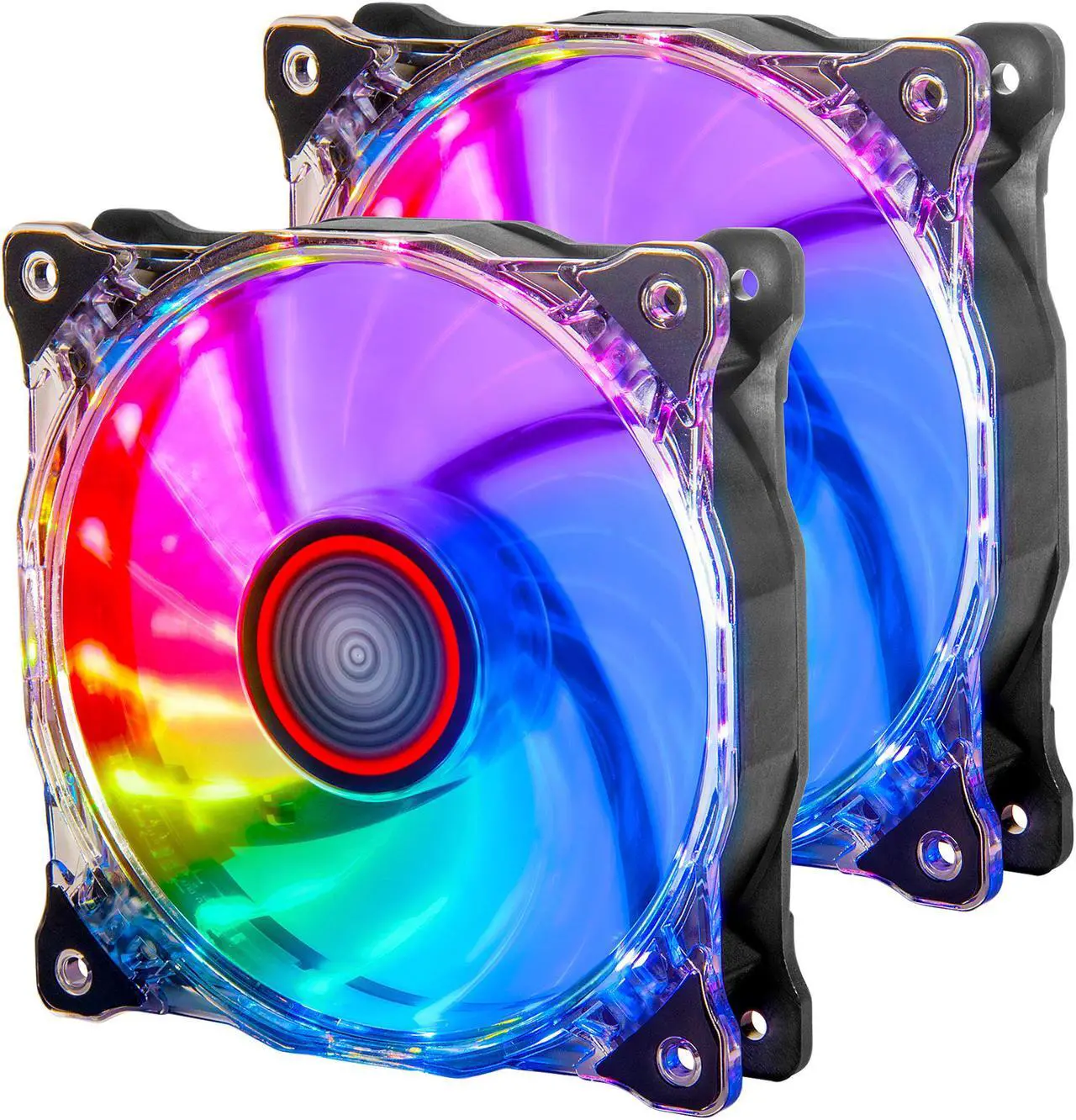 Alt view image 3 of 10 - Rosewill RGB Case Fan Set, 120mm Case Fans with 17-Key Remote Control & 8-Port RGB Fan Hub, 2 x 120 mm RGB Case Fans Set Ultra-Quiet PC Fan Set (2-Pack) - RGBF-17002