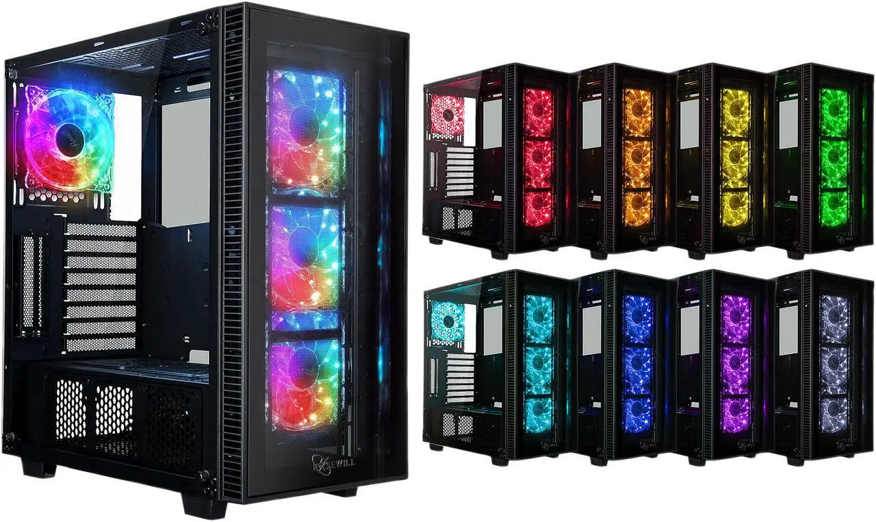 Alt view image 11 of 10 - Rosewill RGB Case Fan Set, 120mm Case Fans with 17-Key Remote Control & 8-Port RGB Fan Hub, 2 x 120 mm RGB Case Fans Set Ultra-Quiet PC Fan Set (2-Pack) - RGBF-17002