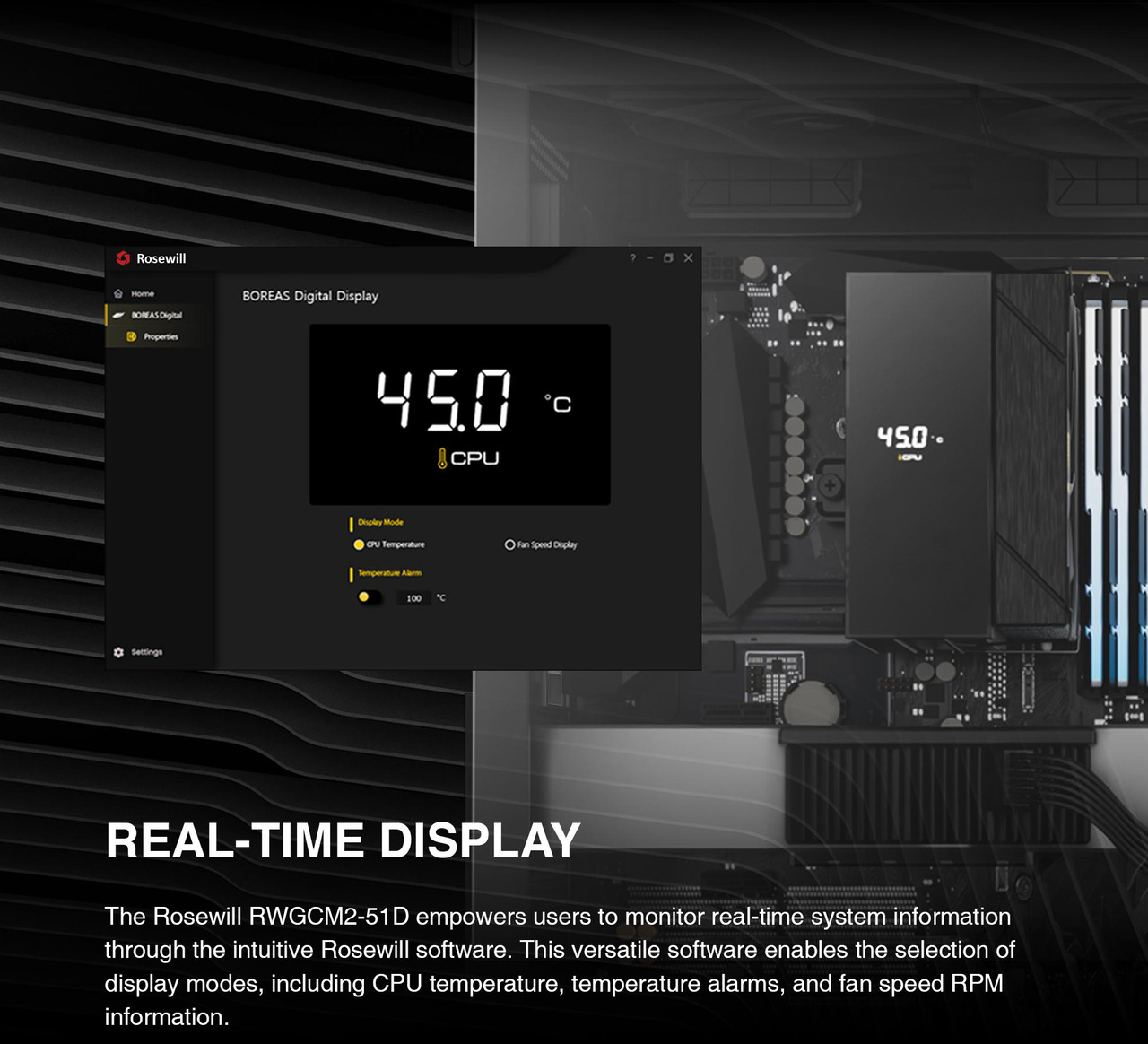 Open Box: Rosewill CPU Air Cooler with Digital Display | 5 Copper Heat Pipes | Up to 2000 RPM Fan Speed | 120mm Hydraulic Bearing PWM Fan | Support LGA 1851/1700/1151/1150/1155/1156/1200 | AMD AM5/AM4 - RWGCM2 - Newegg.com - Open Box condition - Image 15
