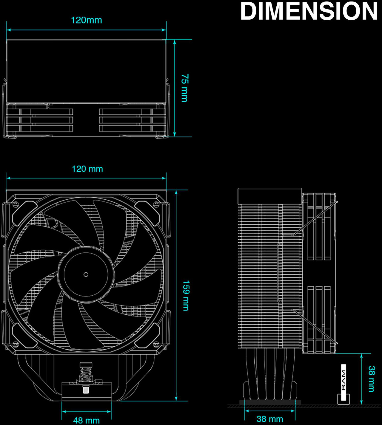 Open Box: Rosewill CPU Air Cooler with Digital Display | 5 Copper Heat Pipes | Up to 2000 RPM Fan Speed | 120mm Hydraulic Bearing PWM Fan | Support LGA 1851/1700/1151/1150/1155/1156/1200 | AMD AM5/AM4 - RWGCM2 - Newegg.com - Open Box condition - Image 20