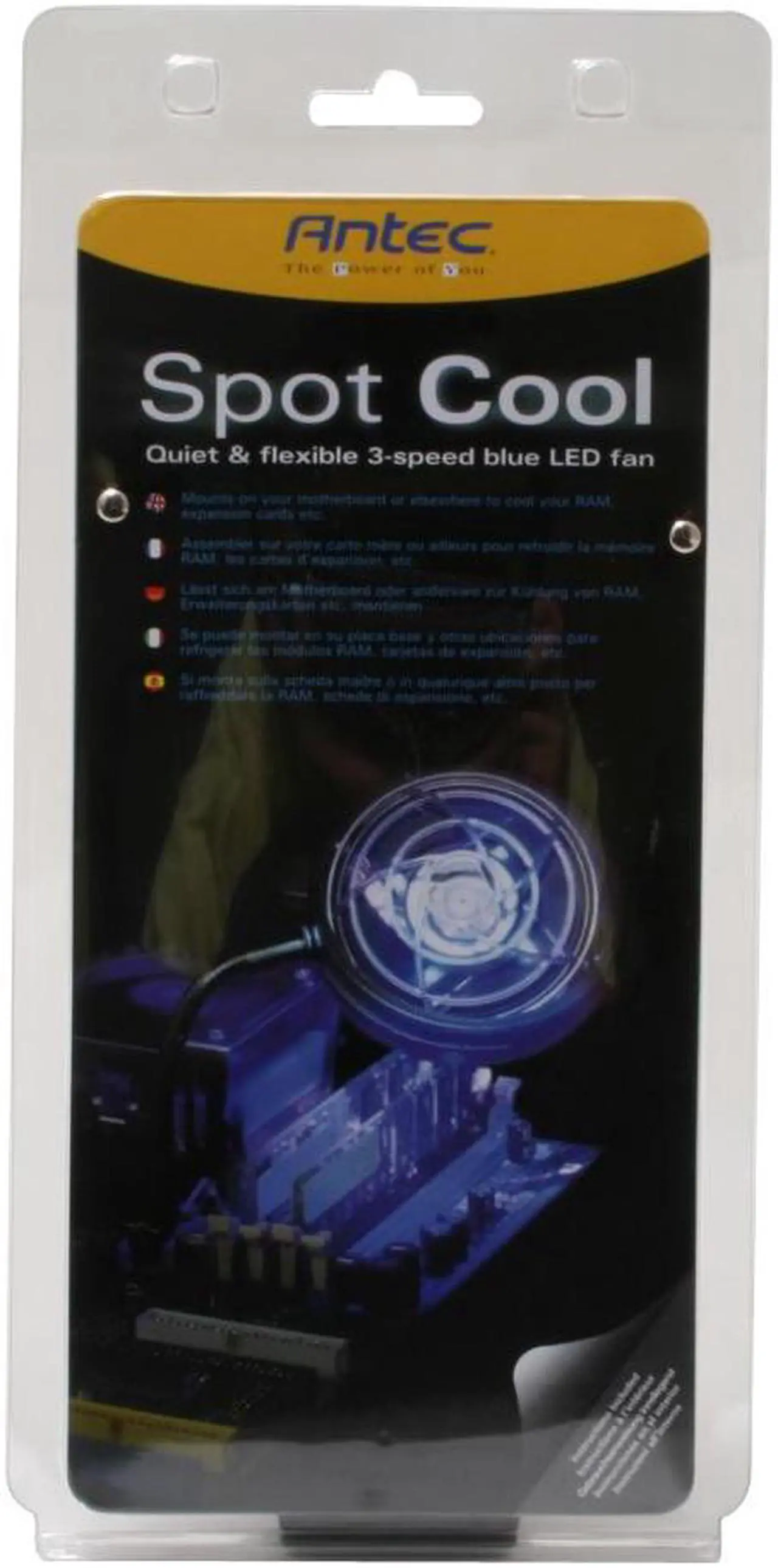 Main image of Antec SpotCool 0761345-75018-9 Blue LED Case Fan