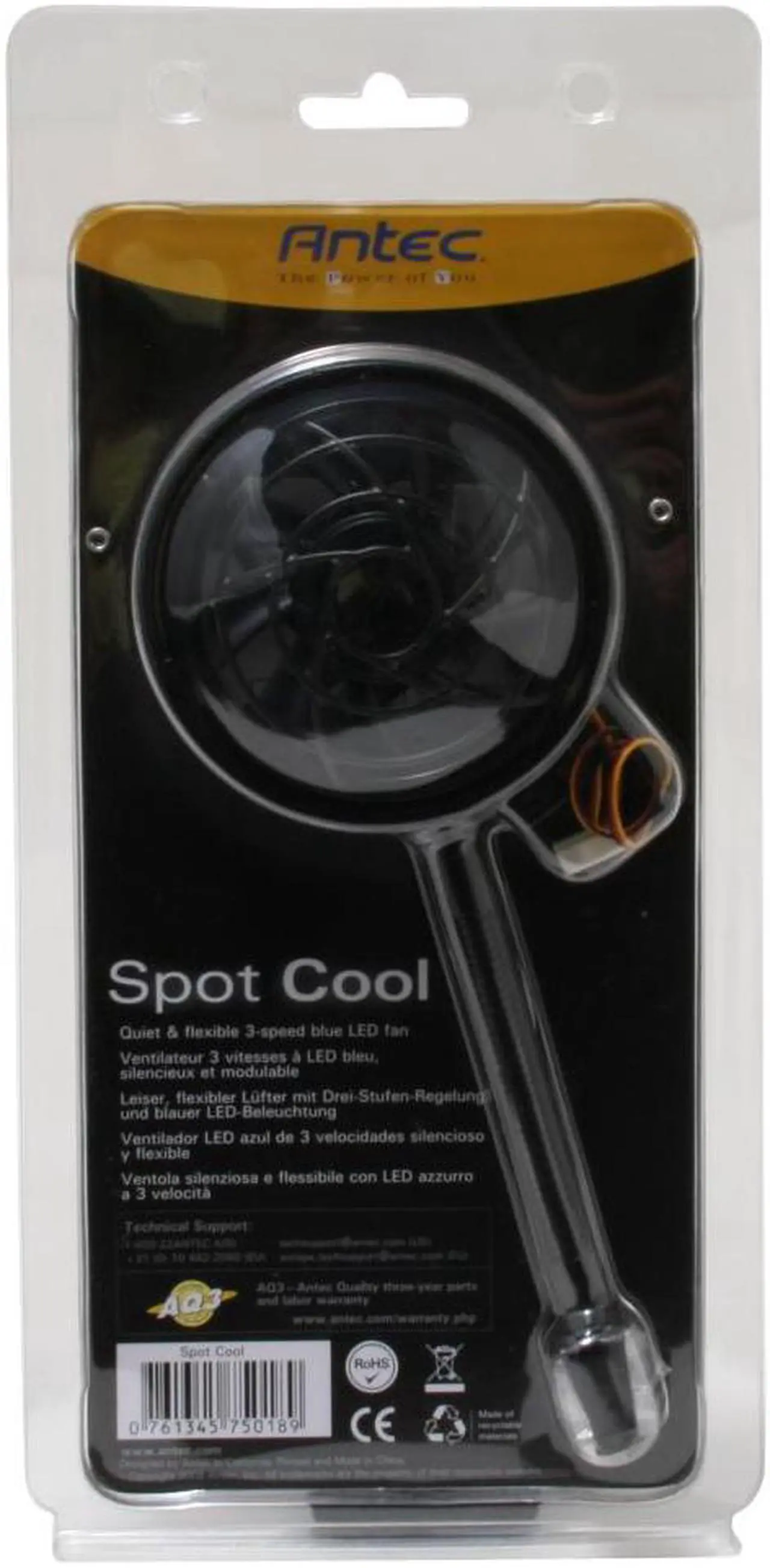 Alt view image 2 of 2 - Antec SpotCool 0761345-75018-9 Blue LED Case Fan