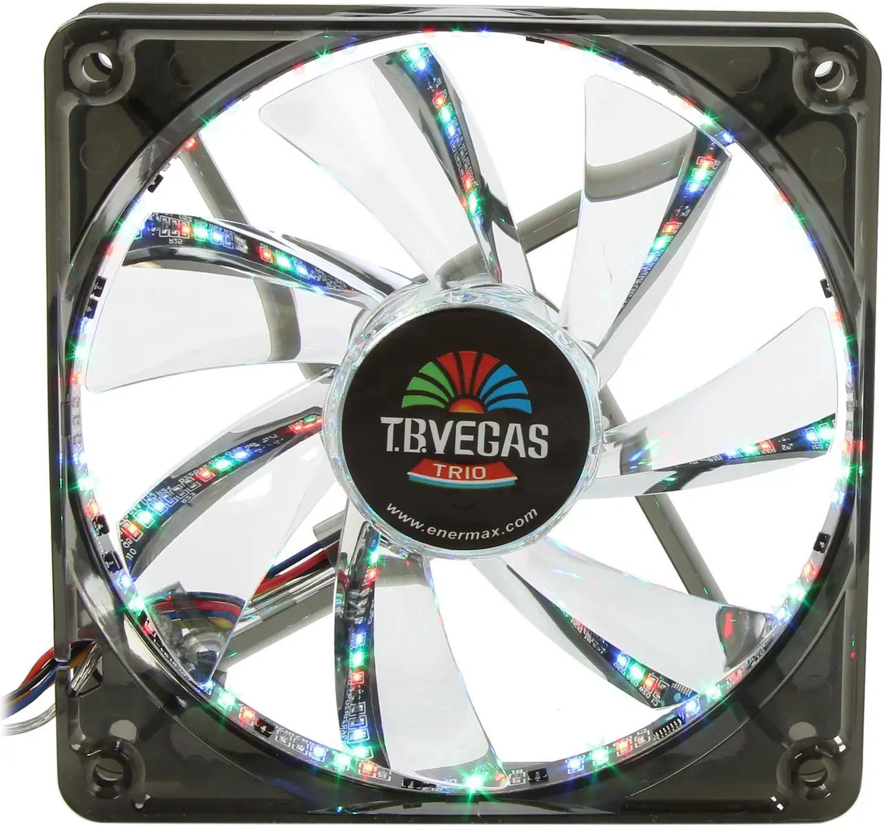Main image of ENERMAX T.B. Vegas Trio UCTVT12P Blue / Red / Green LED Case Fan with Changeable Modes PWM Function