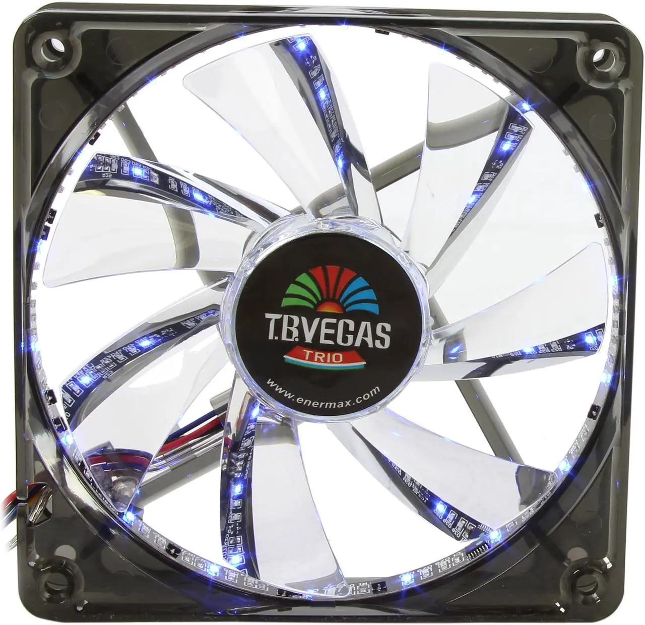 Alt view image 2 of 8 - ENERMAX T.B. Vegas Trio UCTVT12P Blue / Red / Green LED Case Fan with Changeable Modes PWM Function