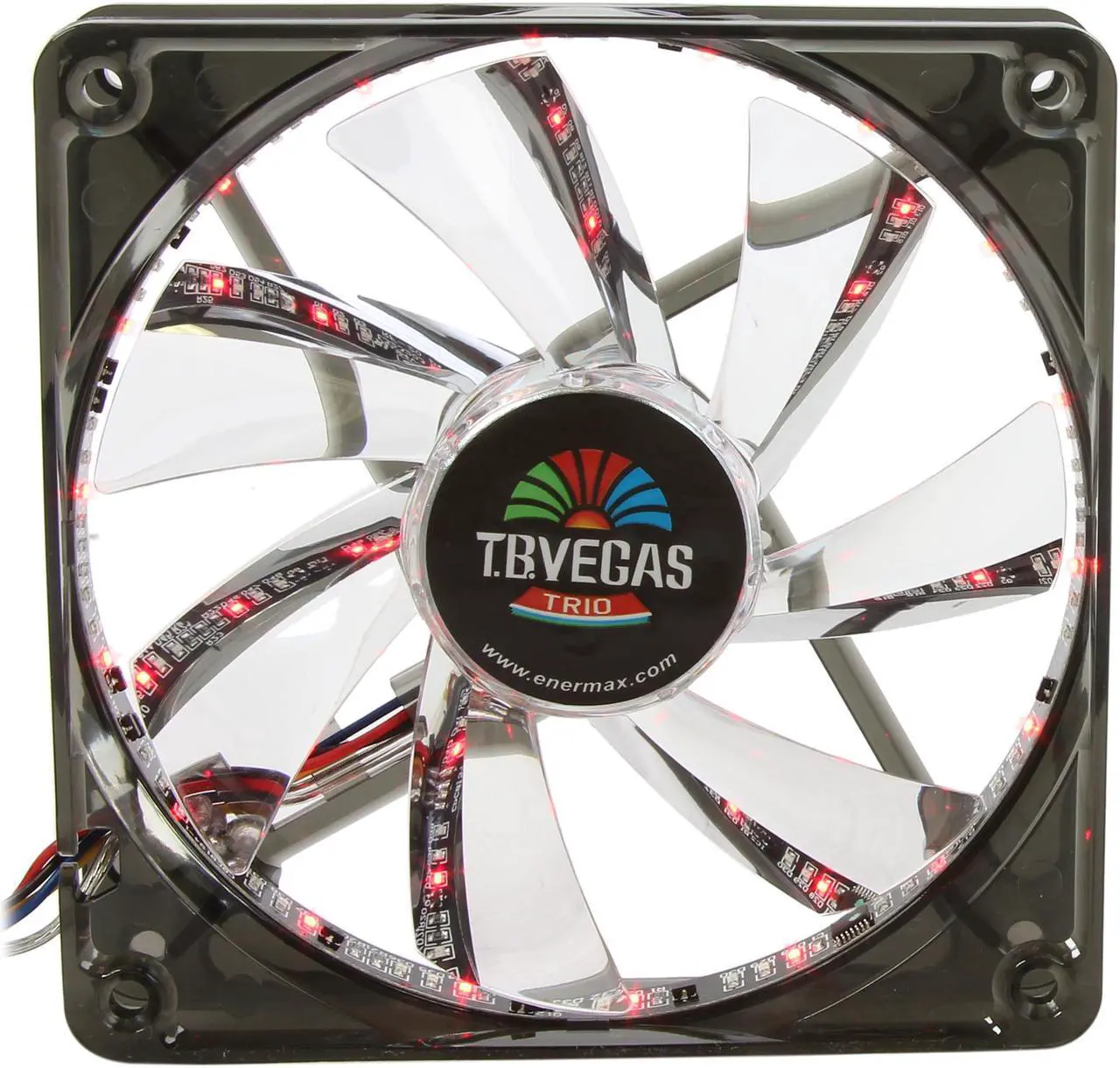 Alt view image 3 of 8 - ENERMAX T.B. Vegas Trio UCTVT12P Blue / Red / Green LED Case Fan with Changeable Modes PWM Function
