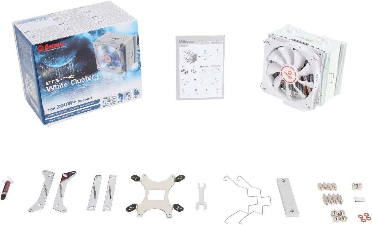 Alt view image 6 of 6 - ENERMAX ETS-T40-W White 120mm Cluster CPU Cooler with Cluster APS PWM Fan