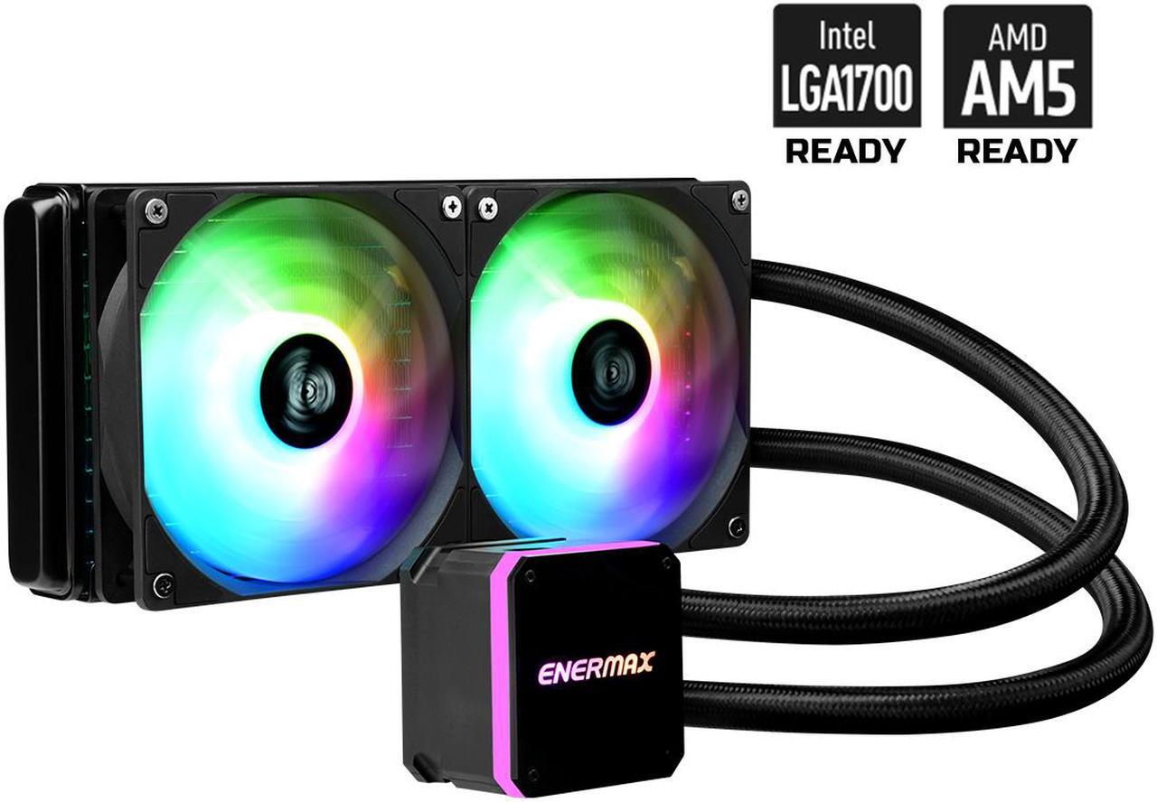Main image of Enermax LIQMAX III 240 ARGB, All-in-one CPU Liquid Cooler for AM4 & AM5 / LGA 1851/1700/1200/1151, 240mm Radiator, Dual-Chamber Water Block, ARGB Fan - AM5 & LGA 1851,1700 Ready